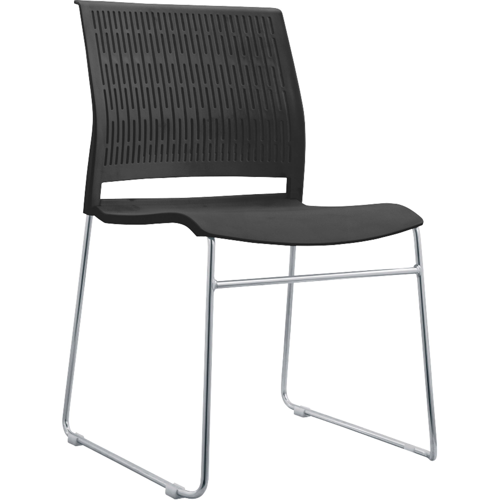 Chaises empilables, Polypropylène, Hauteur 32-3/8", Capacité 250 lb, Noir