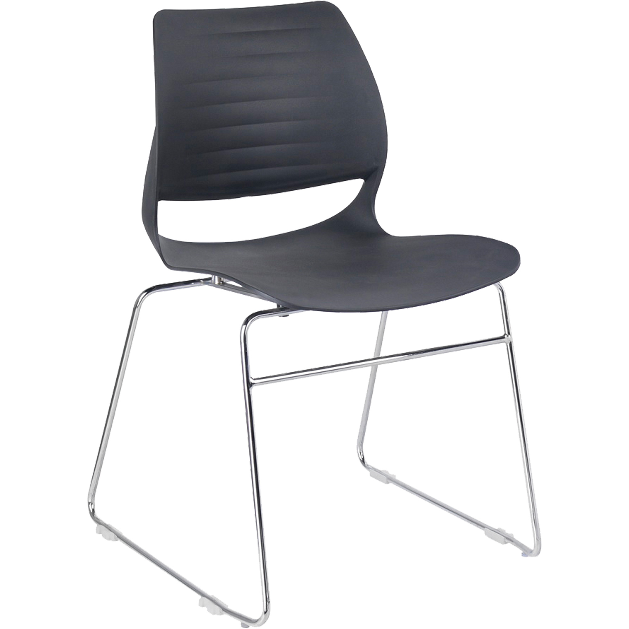 Chaises empilables, Polypropylène, Hauteur 32", Capacité 250 lb, Noir