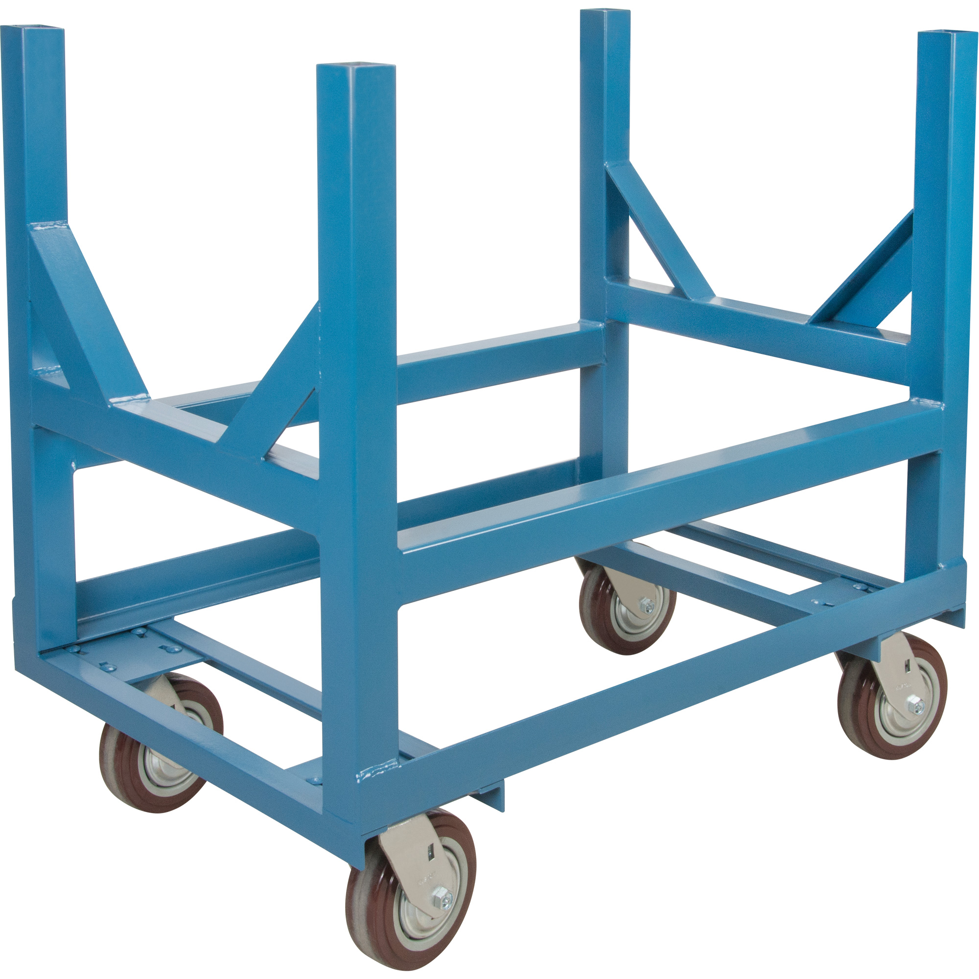 Chariot à berceaux pour tuyaux et barres, 24" lo x 24" la x 34" h, Capacité de 2500 lb, Roue Polyuréthane