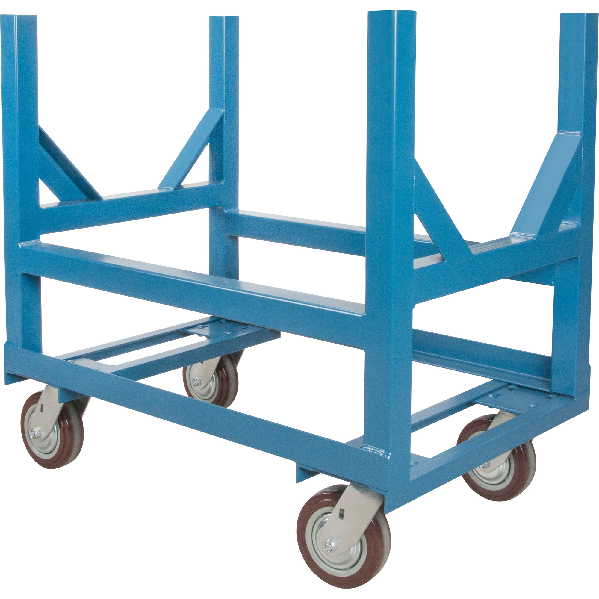 Chariot à berceaux pour tuyaux et barres, 24" lo x 24" la x 34" h, Capacité de 2500 lb, Roue Polyuréthane – Image 3