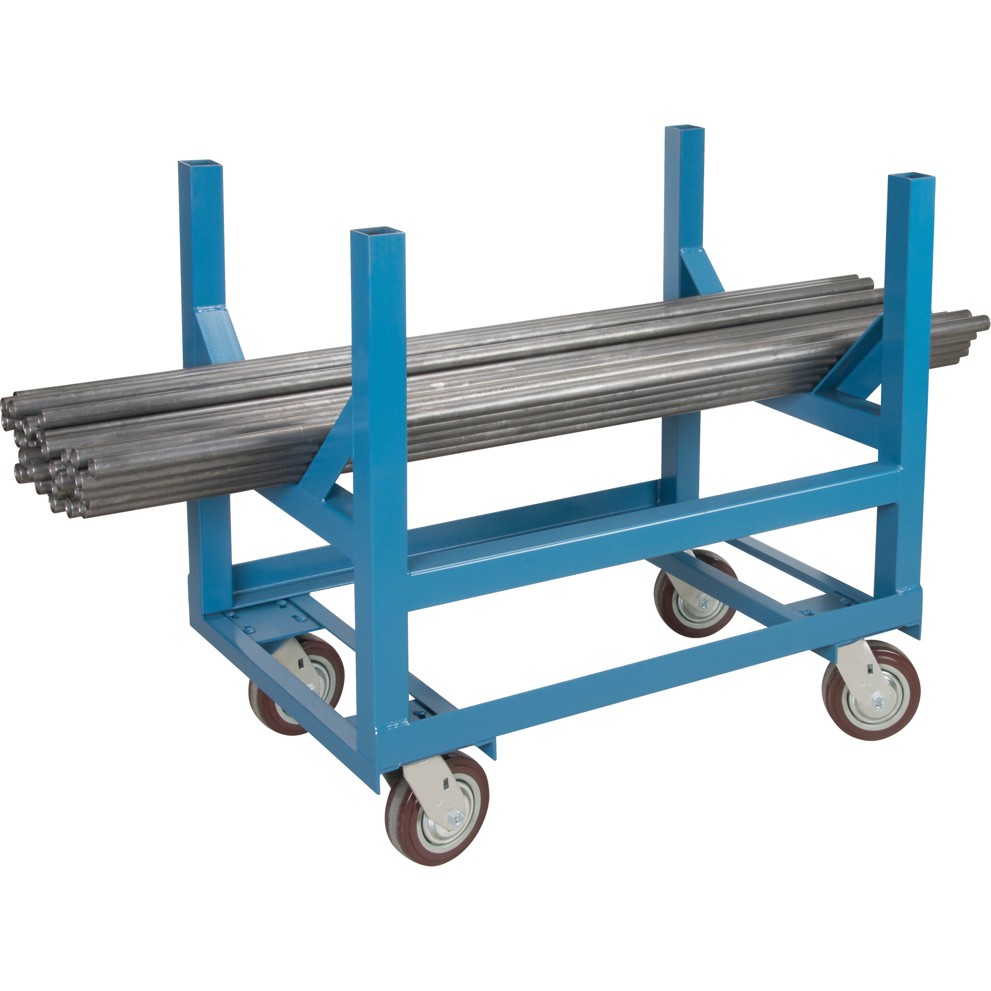 Chariot à berceaux pour tuyaux et barres, 24" lo x 24" la x 34" h, Capacité de 2500 lb, Roue Polyuréthane – Image 4
