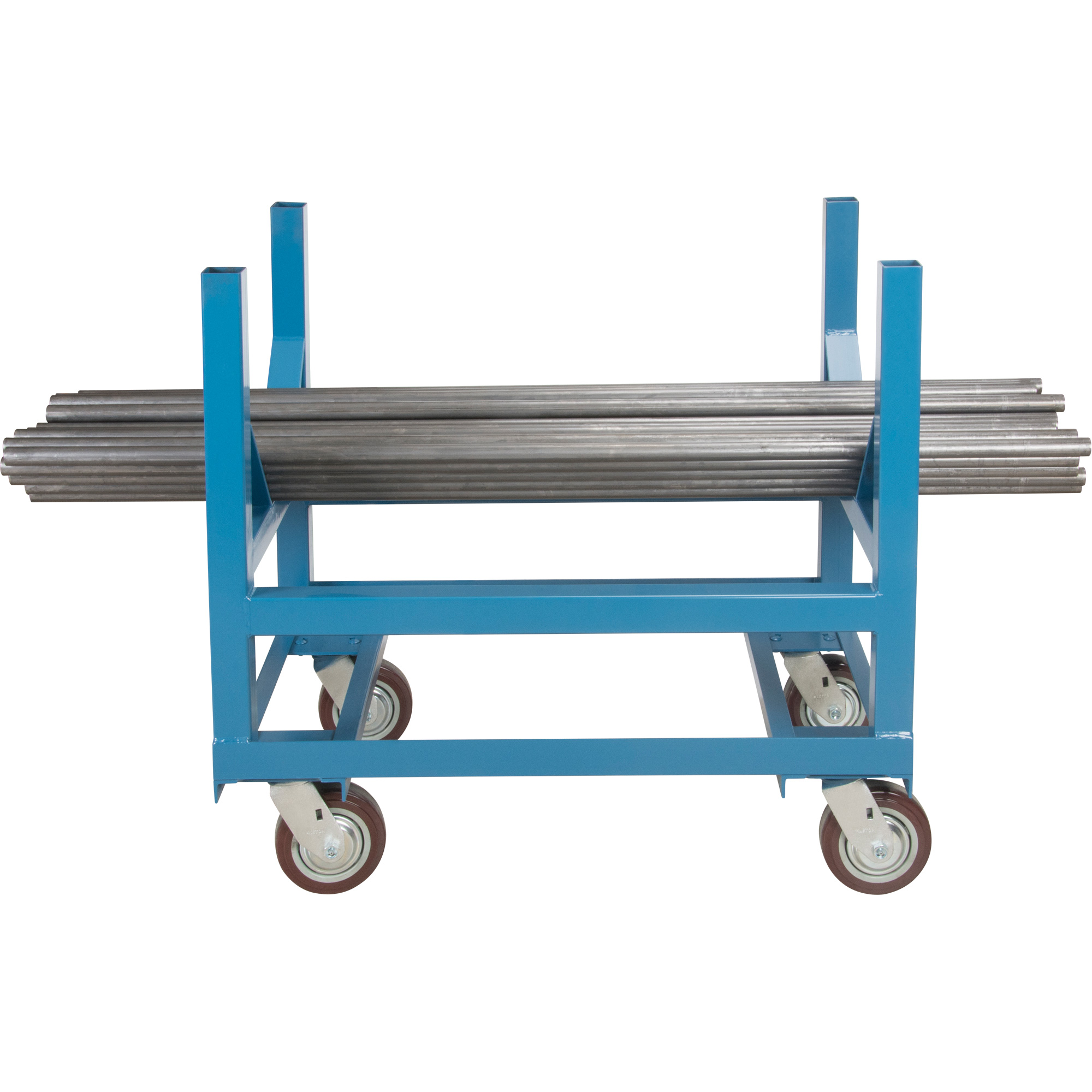 Chariot à berceaux pour tuyaux et barres, 24" lo x 24" la x 34" h, Capacité de 2500 lb, Roue Polyuréthane – Image 5