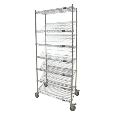 Chariot à tablettes inclinées, Tiers 7, 18" la x 80" h x 48" p