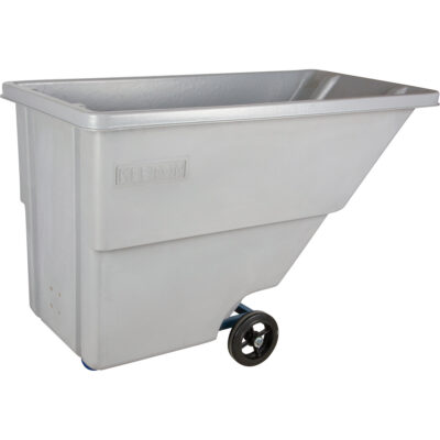 Chariot basculeur en acier, Polyéthylène, 0,625 vg³, Capacité de charge de 500 lb