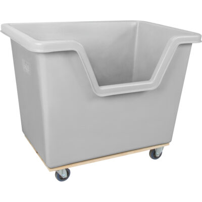Chariot-caisse à côté ouvert, Polyéthylène, 45-3/4" lo x 31-1/4" la x 37-3/4" h, Volume 22 pi³, Capacité 1000 lb