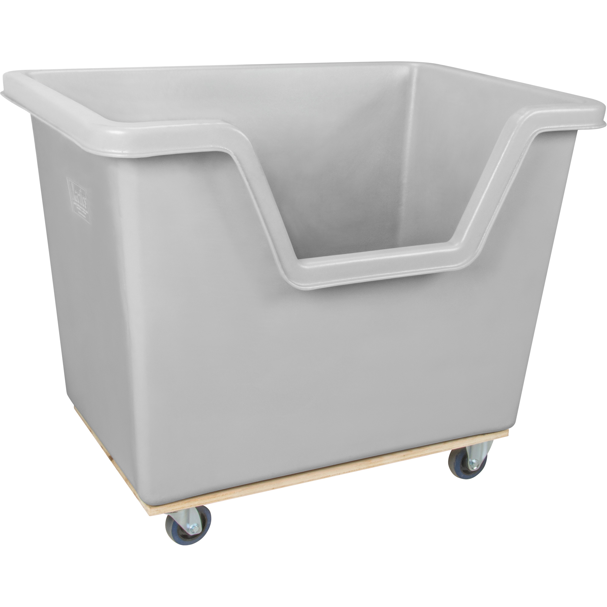 Chariot-caisse à côté ouvert, Polyéthylène, 45-3/4" lo x 31-1/4" la x 37-3/4" h, Volume 22 pi³, Capacité 1000 lb