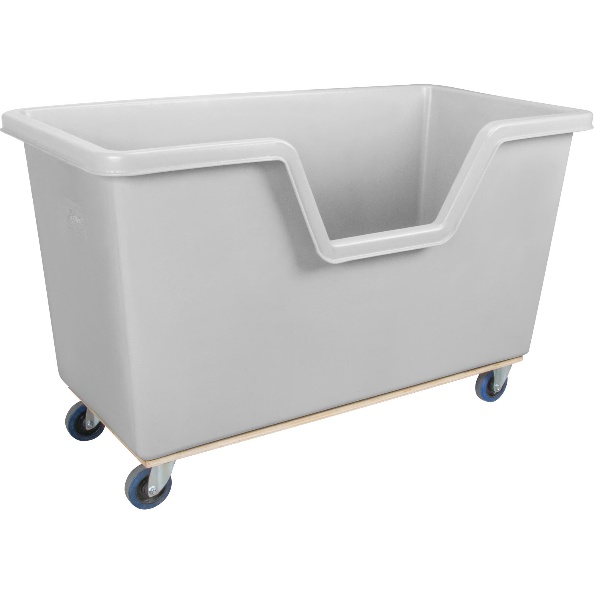 Chariot-caisse à côté ouvert, Polyéthylène, 63" lo x 34-1/4'' la x 38-1/2" h, Volume 24 pi³, Capacité 1200 lb