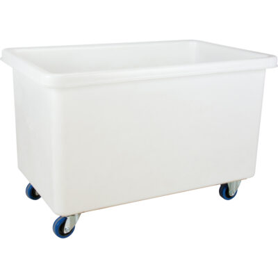 Chariot-caisse à parois droites, Polyéthylène blanc, 46" lo x 28" la x 31" h, Volume 14 pi³, Capacité 600 lb
