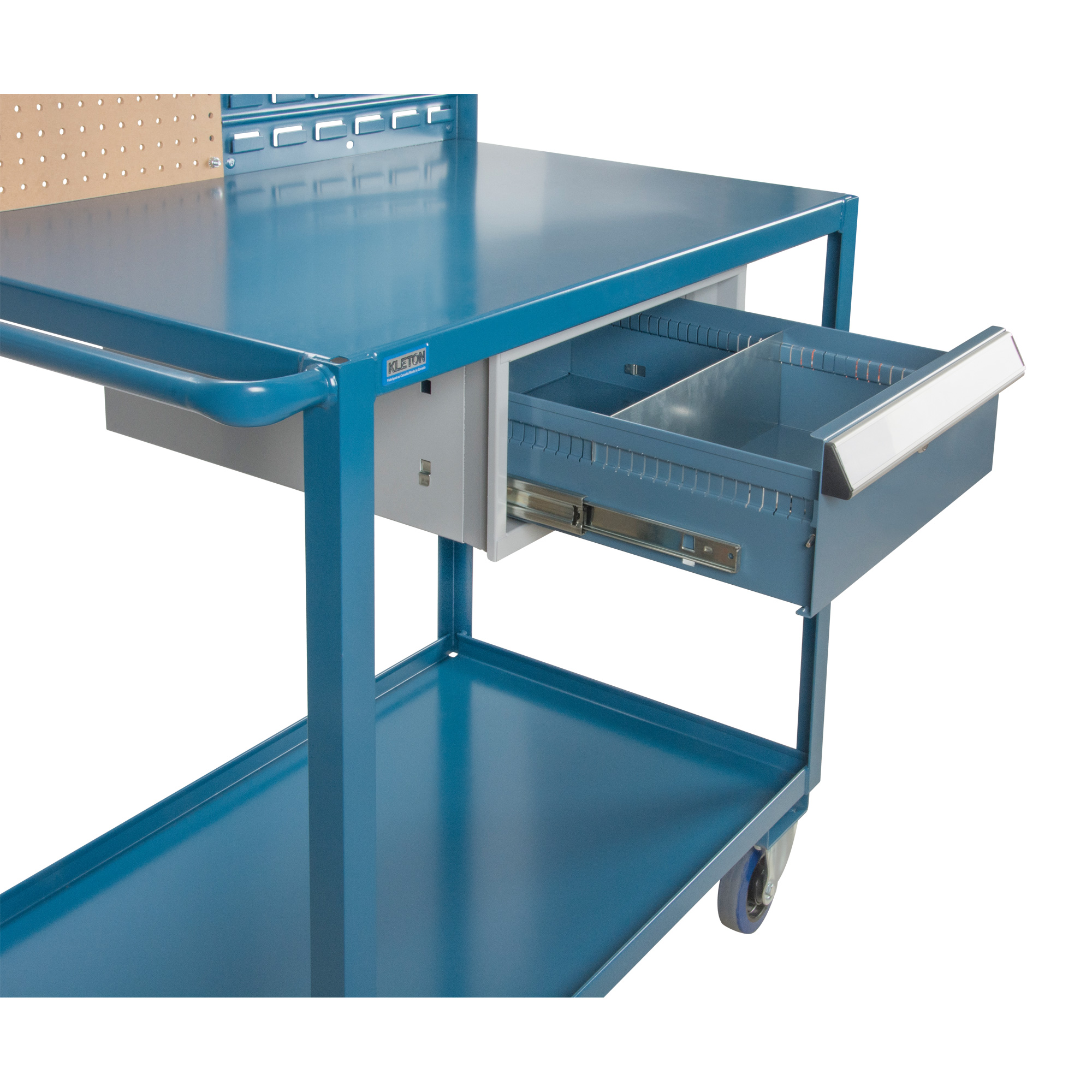 Chariot de service mobile, 2 Tiers, 24" la x 57" h x 40" p, Capacité 1200 lb – Image 4