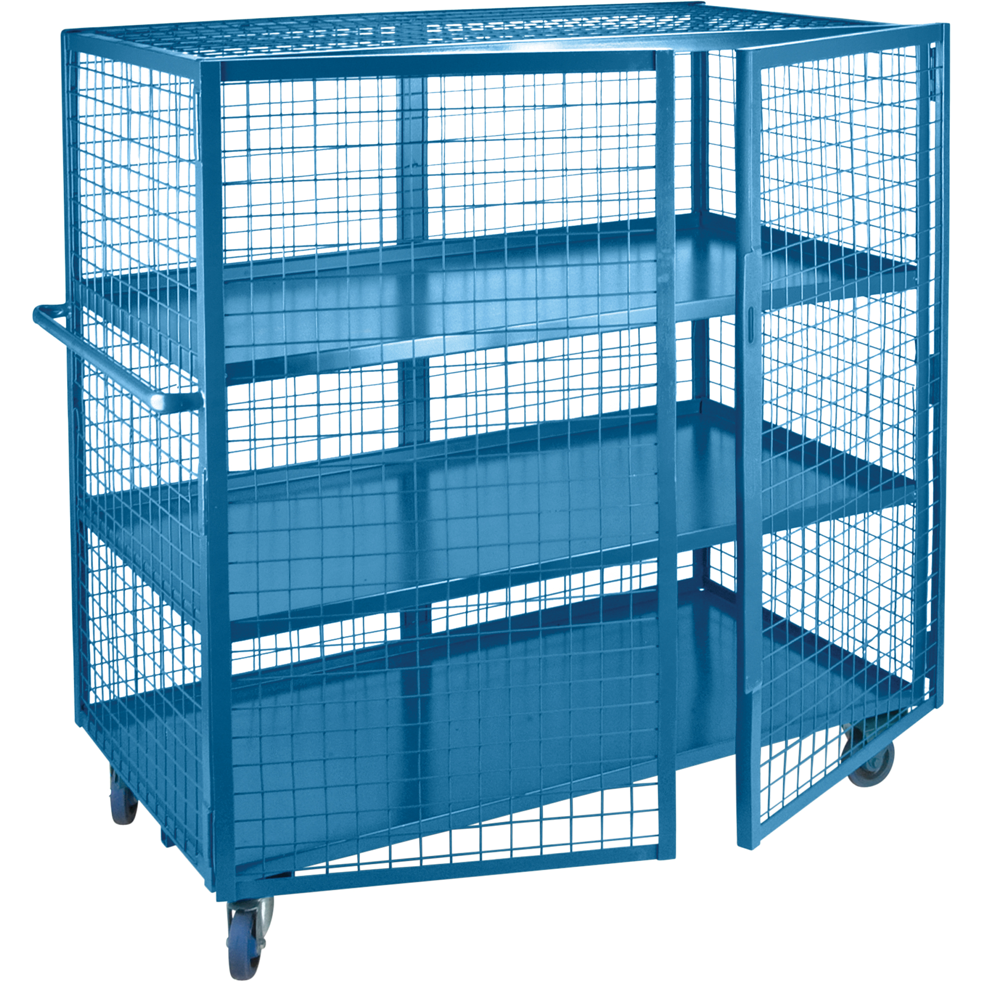 Chariot en treillis métallique, 3 niveaux, 39" lo x 26" la x 62,5" h, Cap. 1200 lb