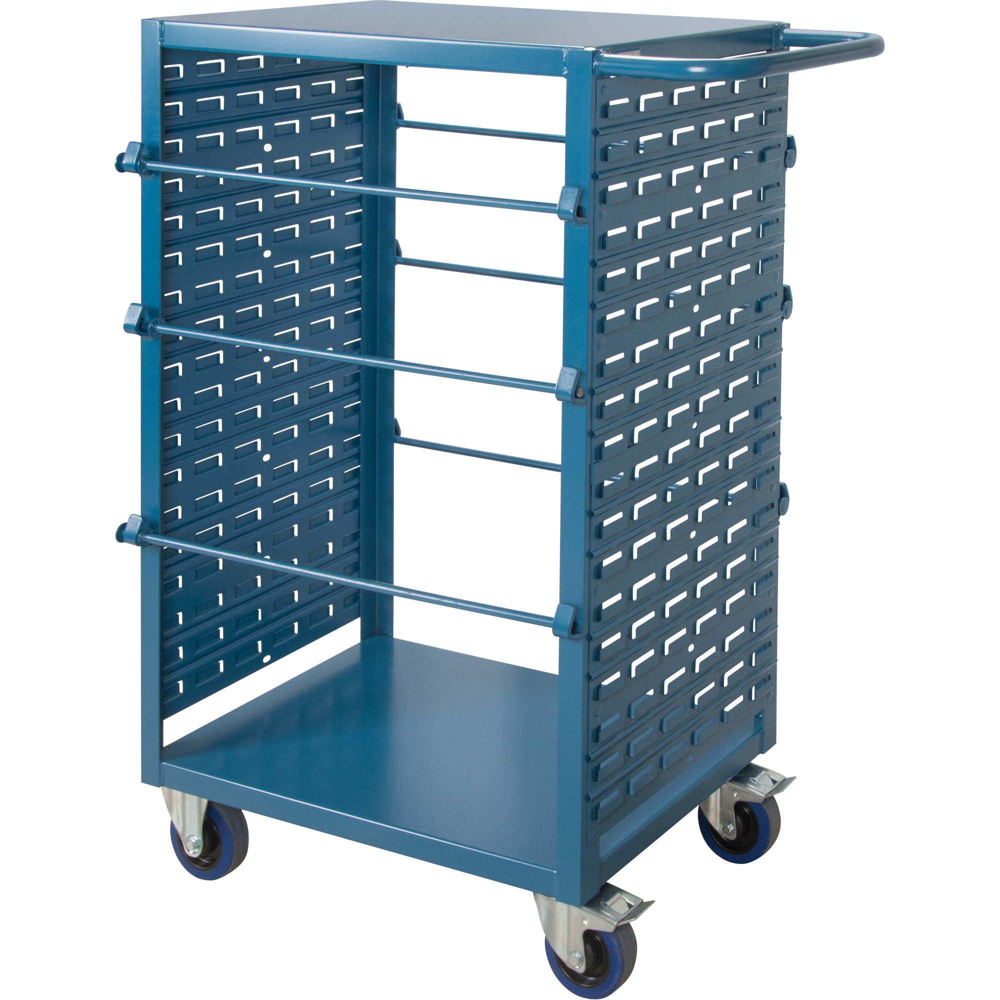 Chariot mobile pour matériaux bobinés, Acier, 6 Montants, 21" la x 48" h x 38" p, Capacité de 1200 lb