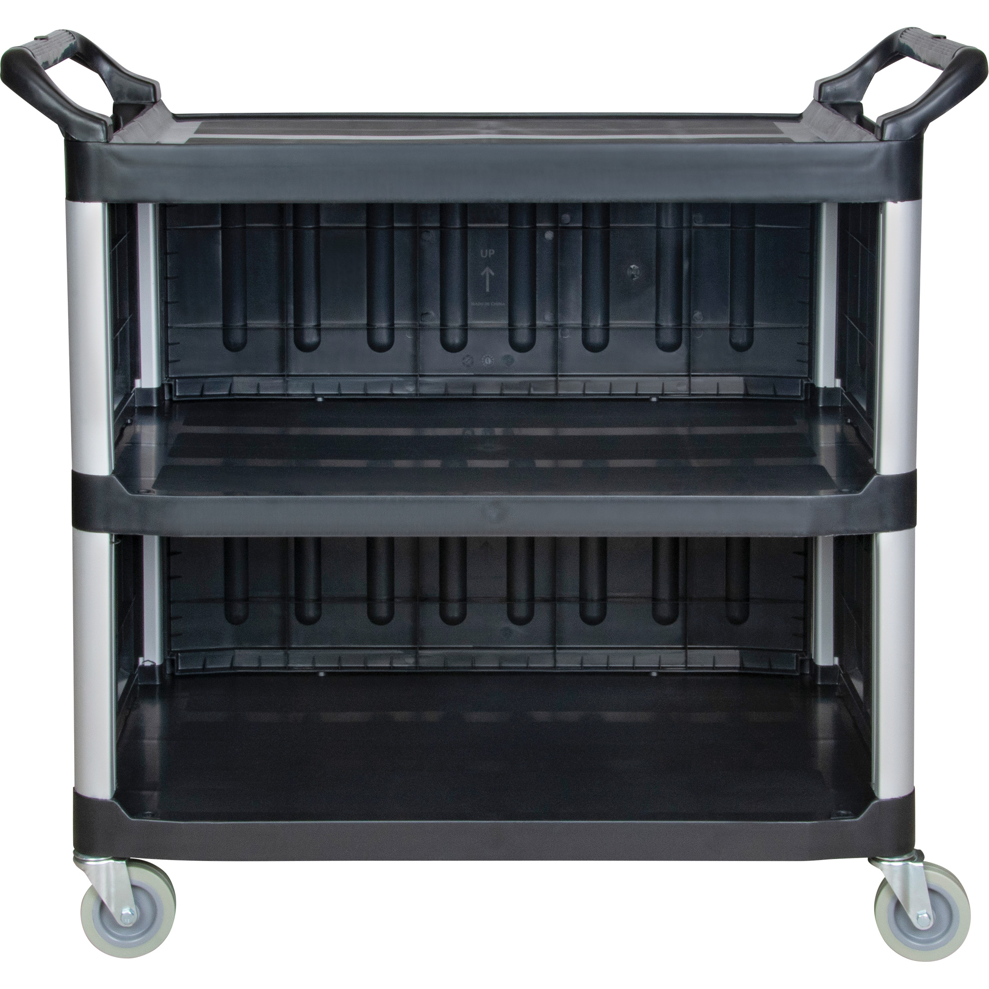 Chariot utilitaire, 3 tiers, 19-3/4" x 37-1/2" x 40-1/4", Capacité 250 lb