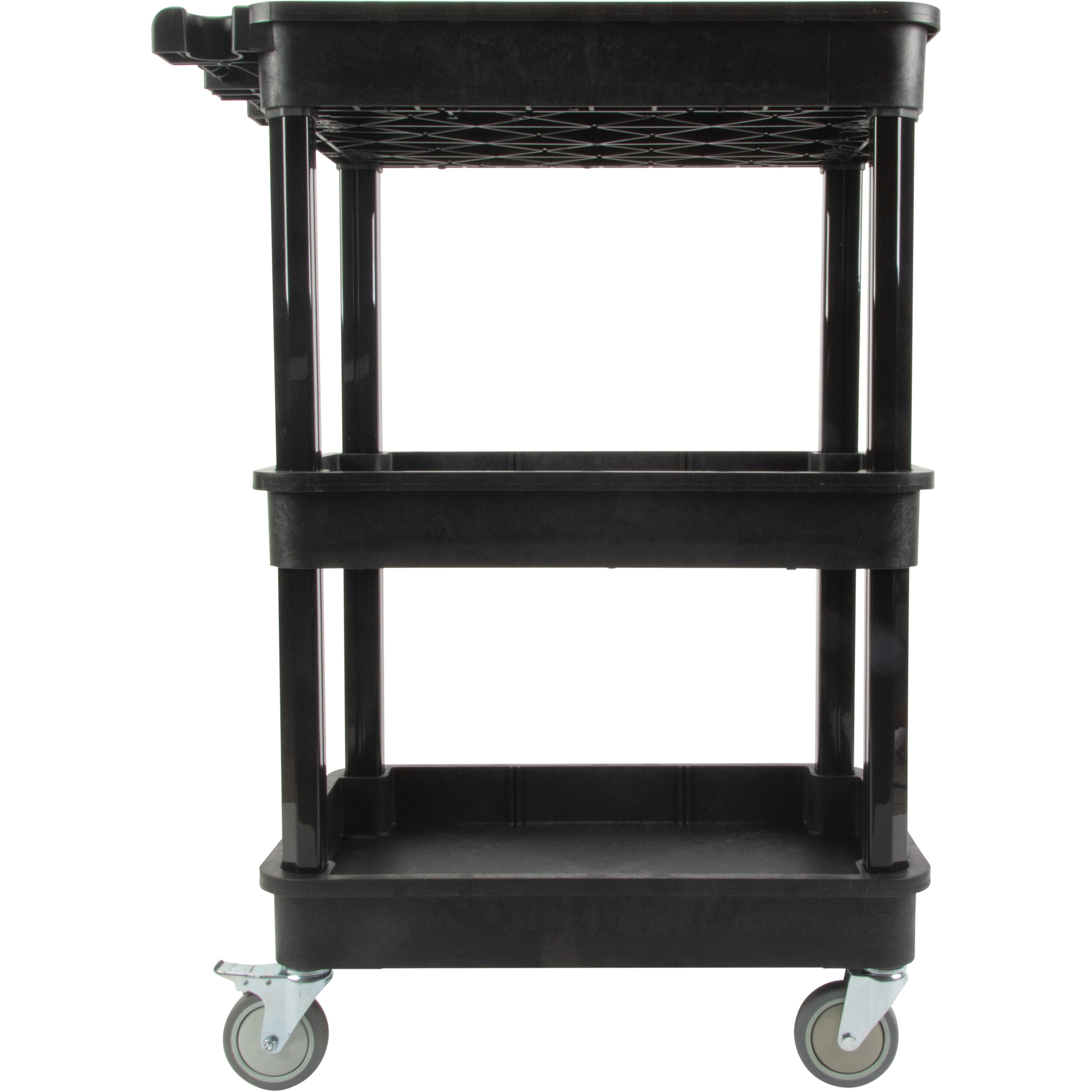 Chariot utilitaire avec tablette à bordure profonde, 3 tiers, 19" x 39-1/2" x 28-1/4", Capacité 330 lb