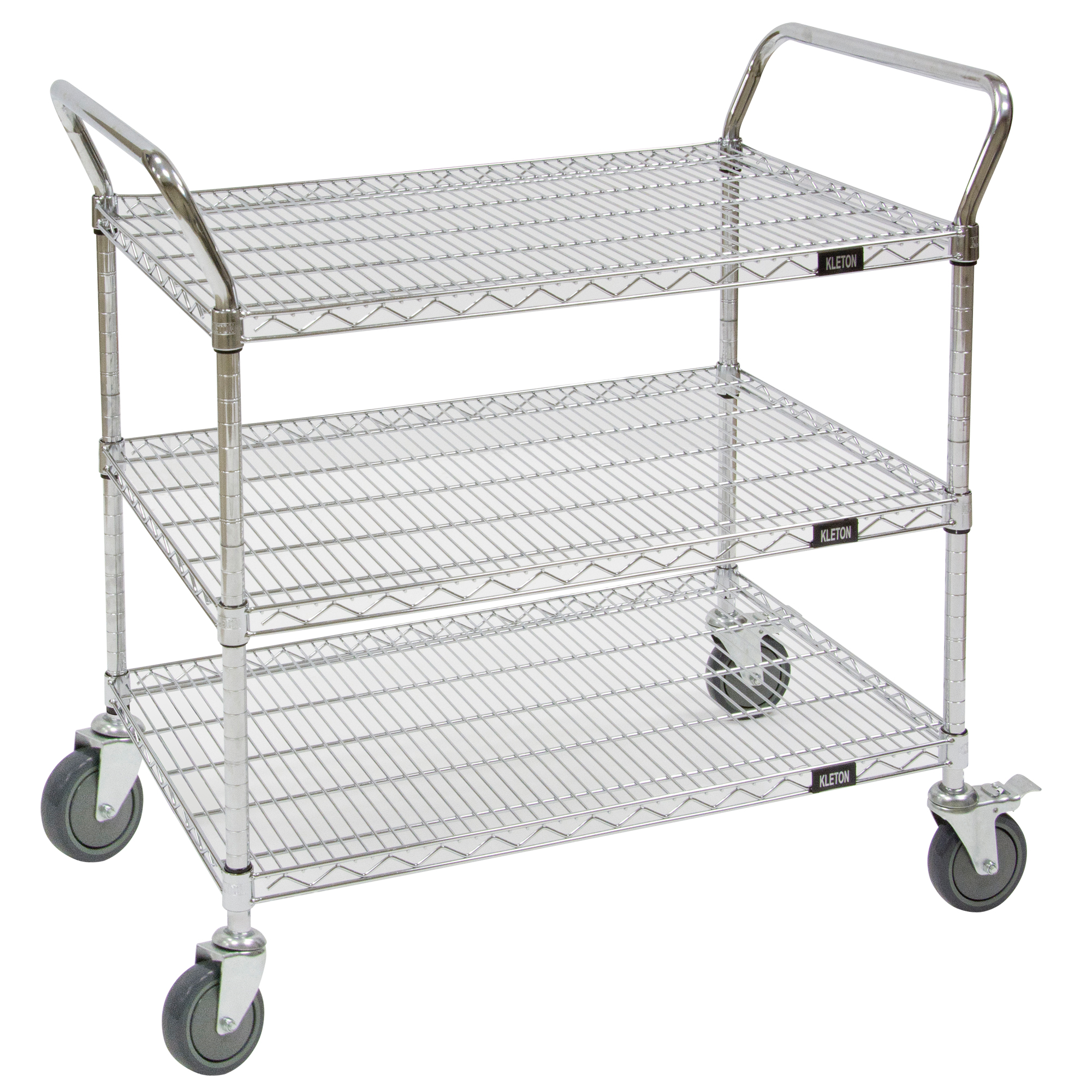Chariot utilitaire en treillis métallique, Chromé, 36" x 39" x 18", Capacité 800 lb