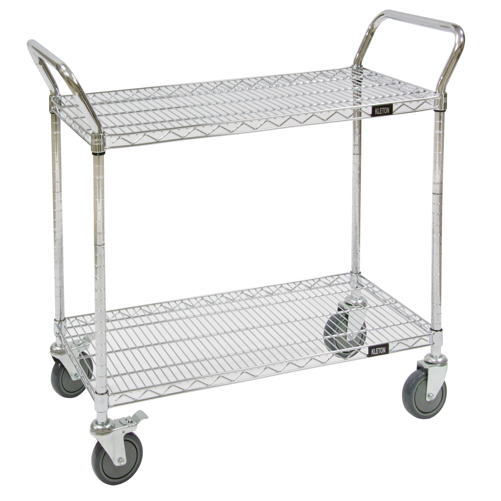 Chariot utilitaire en treillis métallique, Chromé, 48" x 39" x 24", Capacité 800 lb