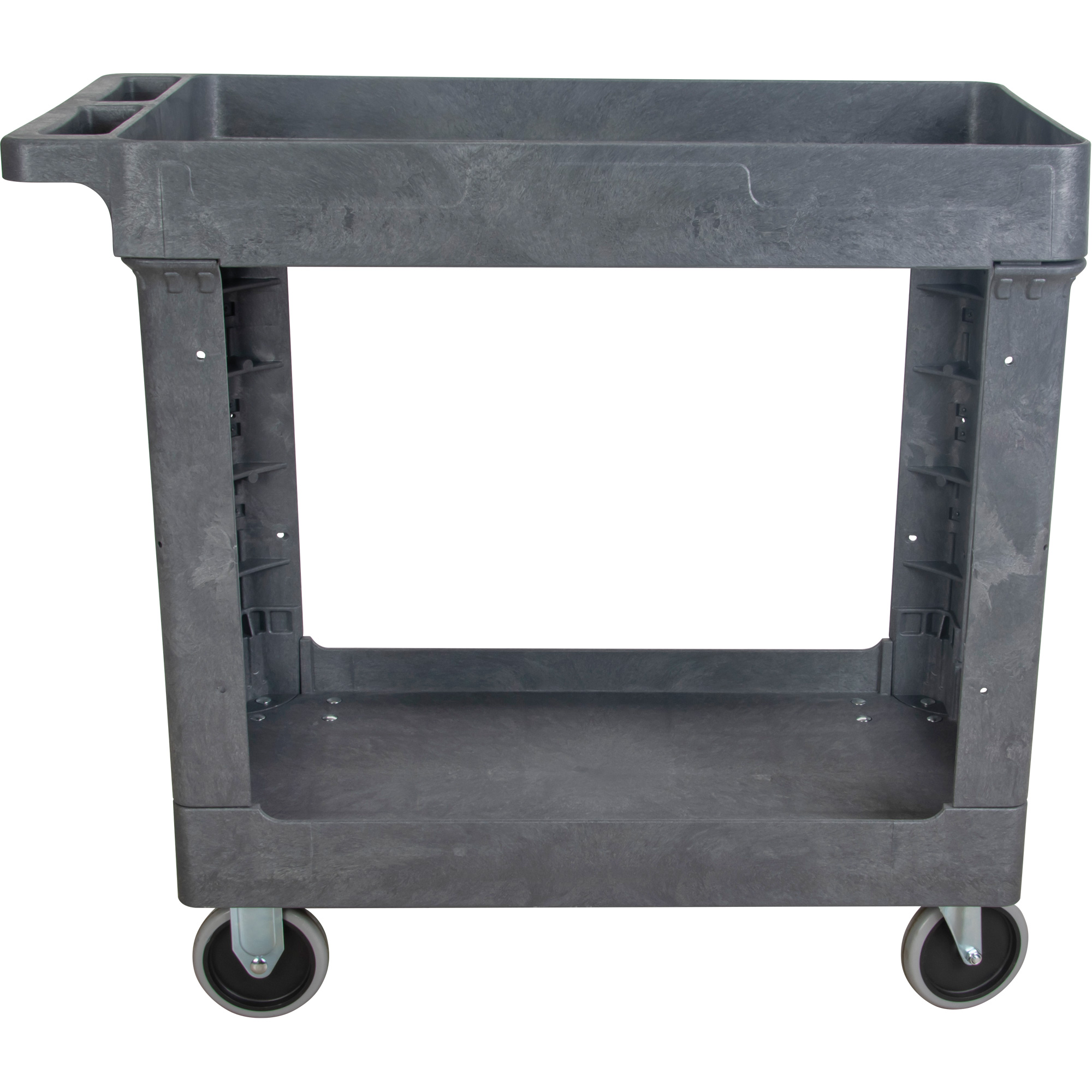 Chariot utilitaire pour l'entretien, 2 tiers, 16-1/2" x 32-1/2" x 34-1/2", Capacité 550 lb