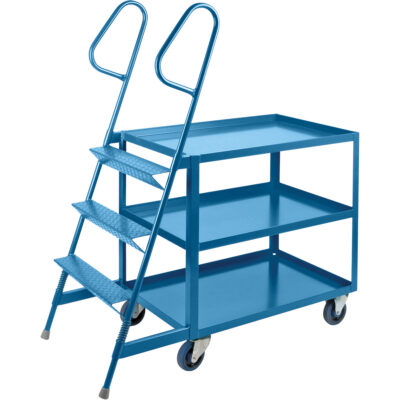 Chariots à cueillette, Acier, 24" la x 52" p, 3 tablettes, Capacité 1200 lb