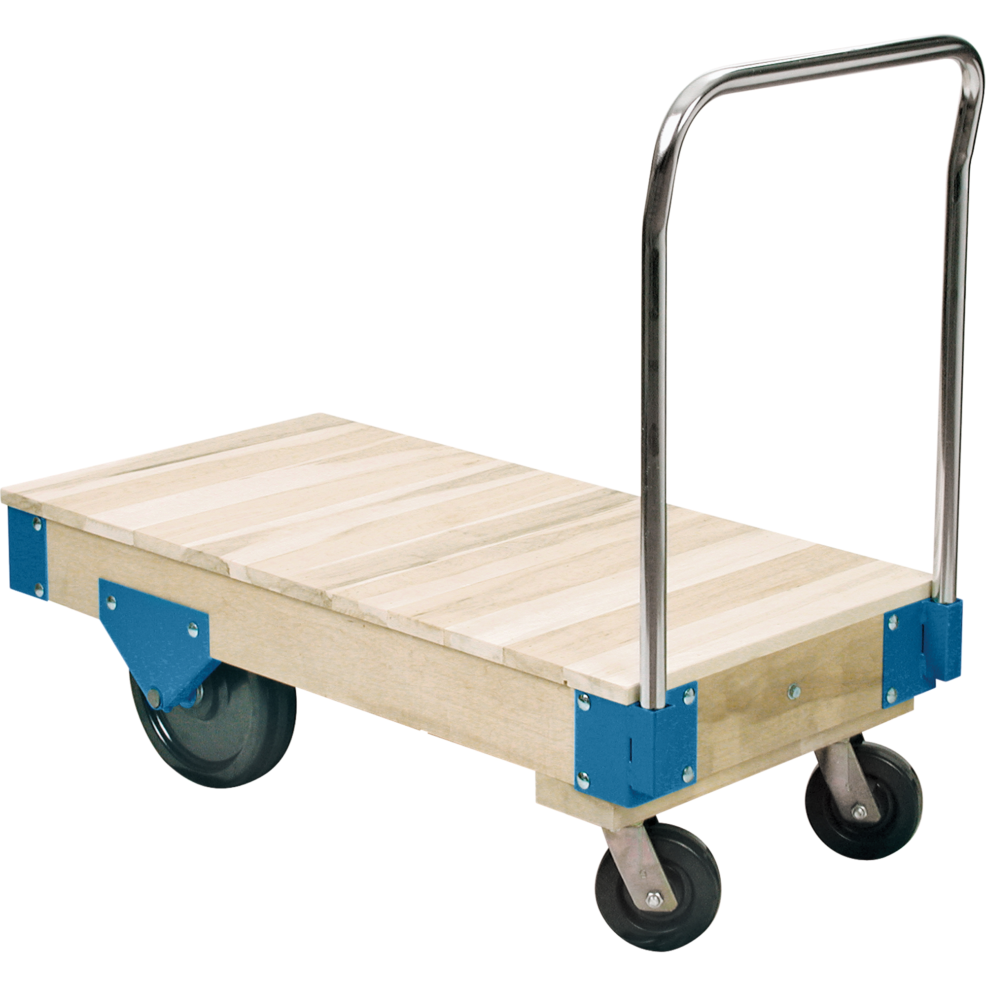 Chariots à plateforme - Chariots à plateforme tout en bois, 48" lo x 24" la, Capacité de 3000 lb, Roues en Nylon