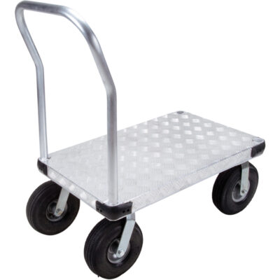 Chariots à plateforme en aluminium, 24" la x 36" lo, 1600 lb cap, Roues Pneumatique