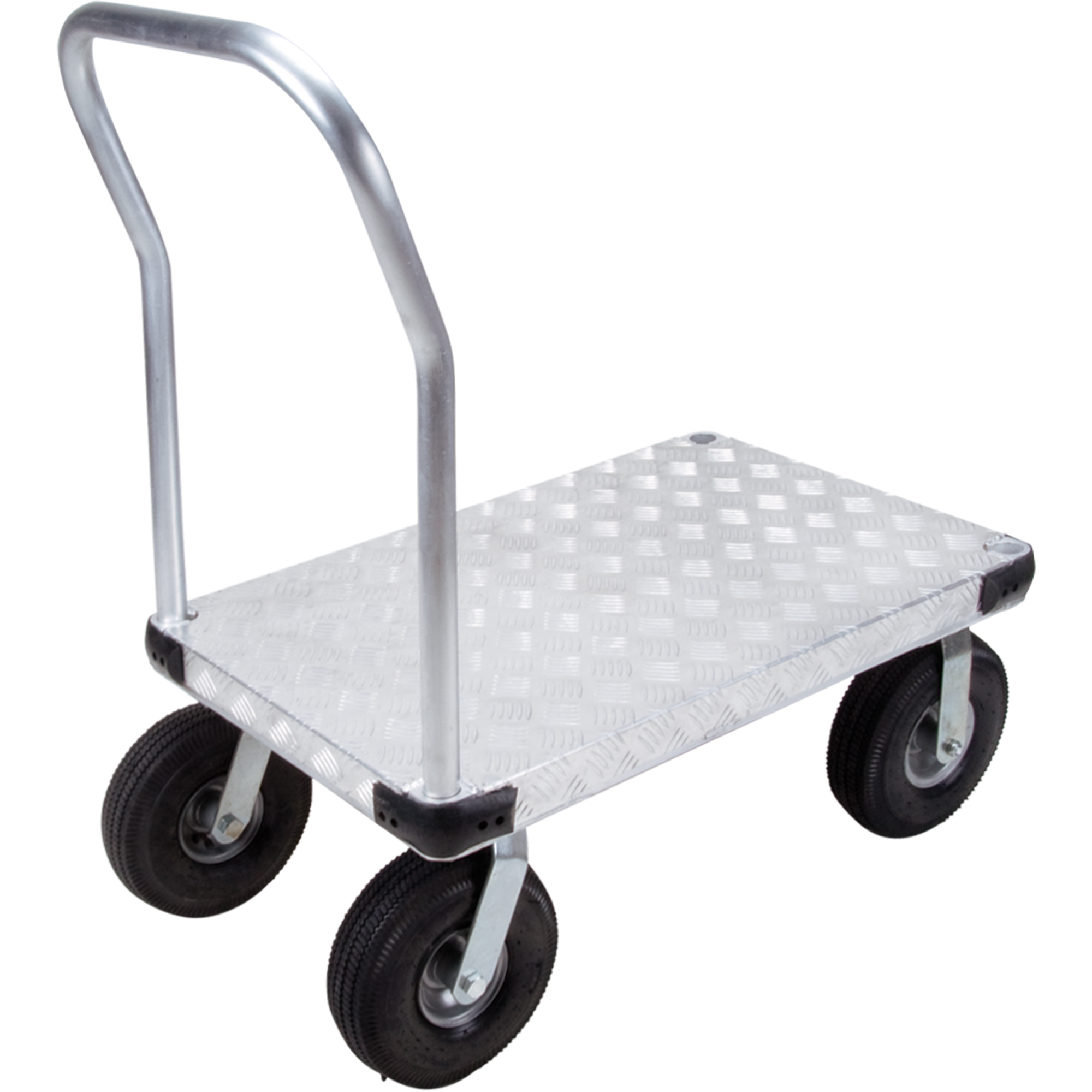 Chariots à plateforme en aluminium, 24" la x 36" lo, 1600 lb cap, Roues Pneumatique