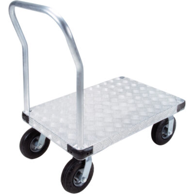 Chariots à plateforme en aluminium, 24" la x 48" lo, 1400 lb cap, Roues Pneumatique