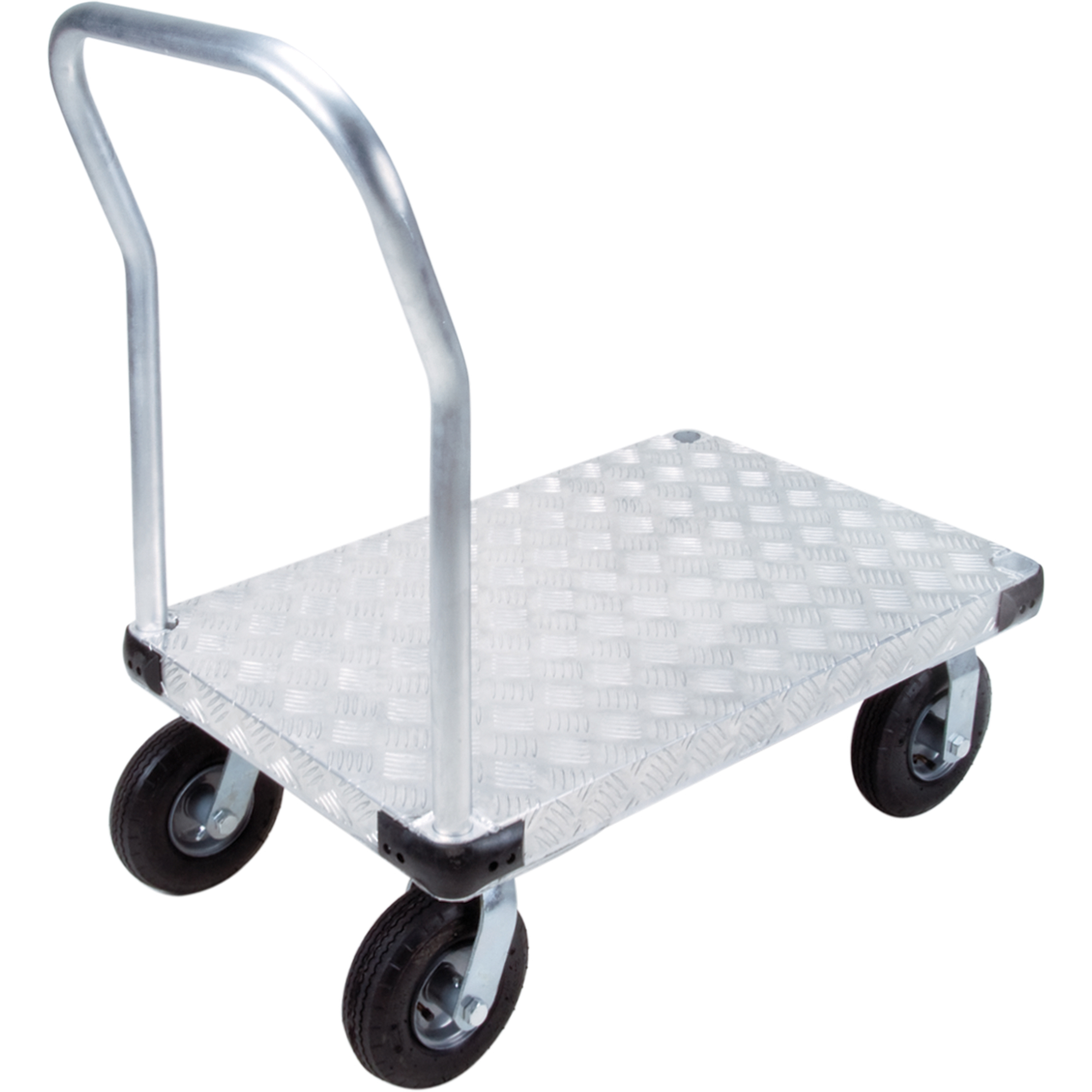 Chariots à plateforme en aluminium, 24" la x 48" lo, 1400 lb cap, Roues Pneumatique