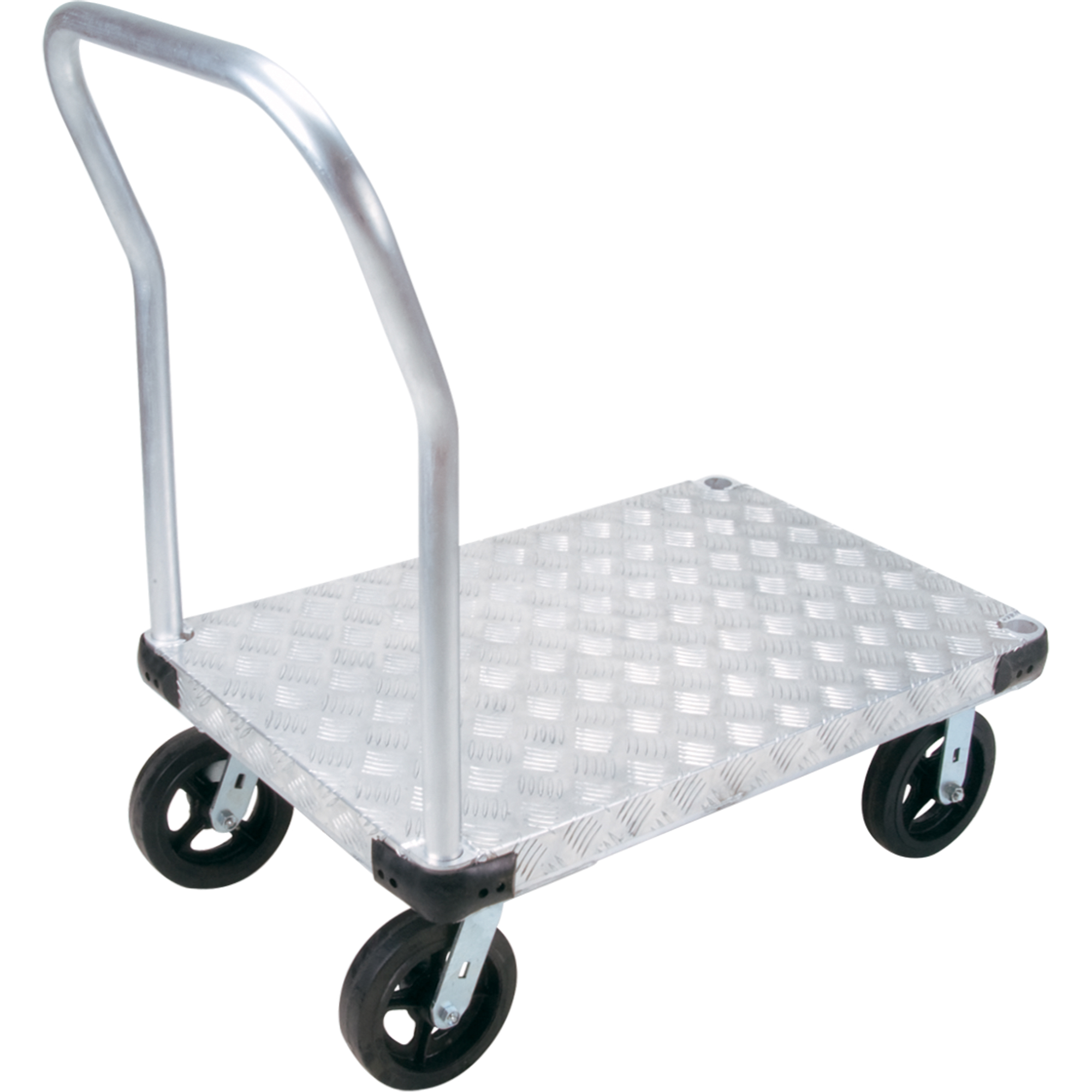 Chariots à plateforme en aluminium, 30" la x 60" lo, 2000 lb cap, Roues Caoutchouc moulé
