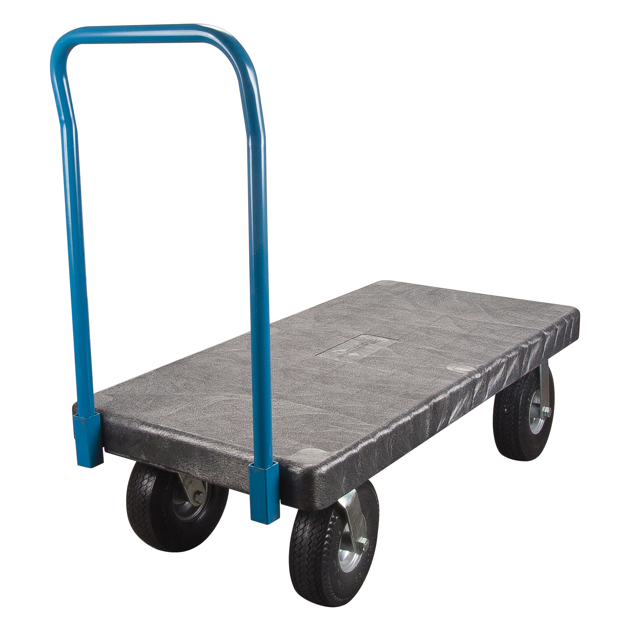Chariots à plateforme en plastique, 48" lo x 24" la, 1000 lb cap, Roues Anticrevaison
