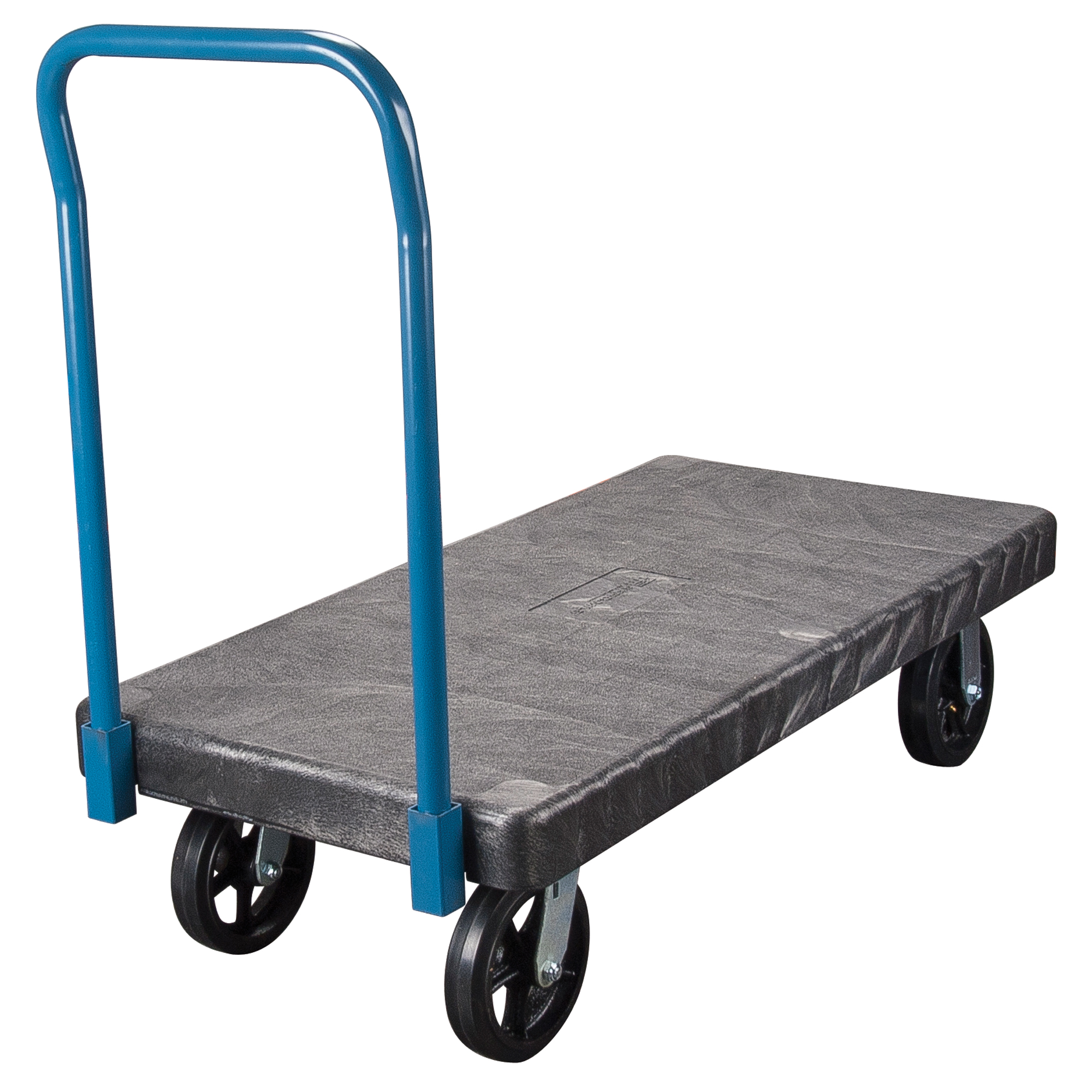 Chariots à plateforme en plastique, 48" lo x 24" la, 2000 lb cap, Roues Caoutchouc moulé