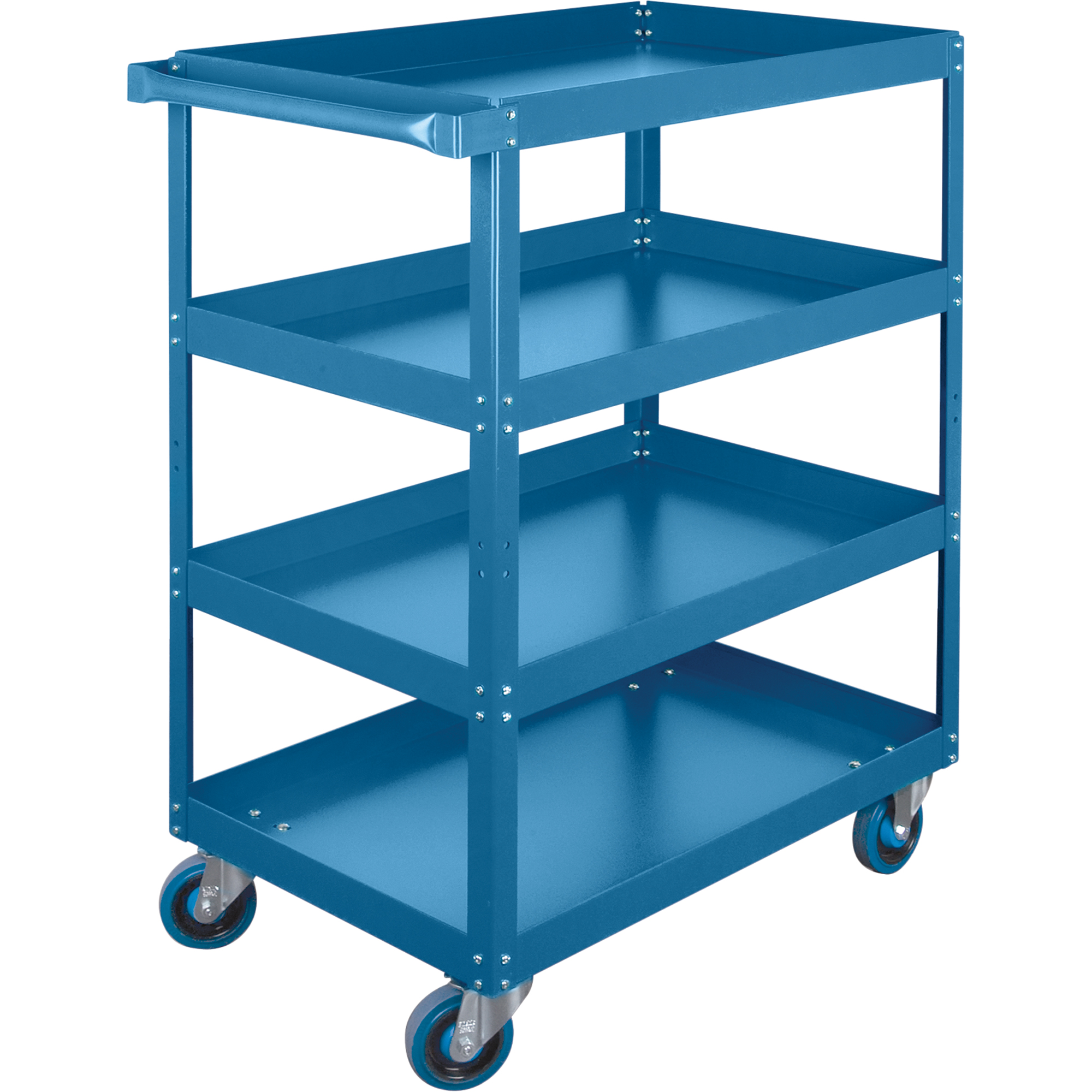 Chariots à tablette, 4 Tiers, 18" la x 61" h x 30" p, Capacité 900 lb