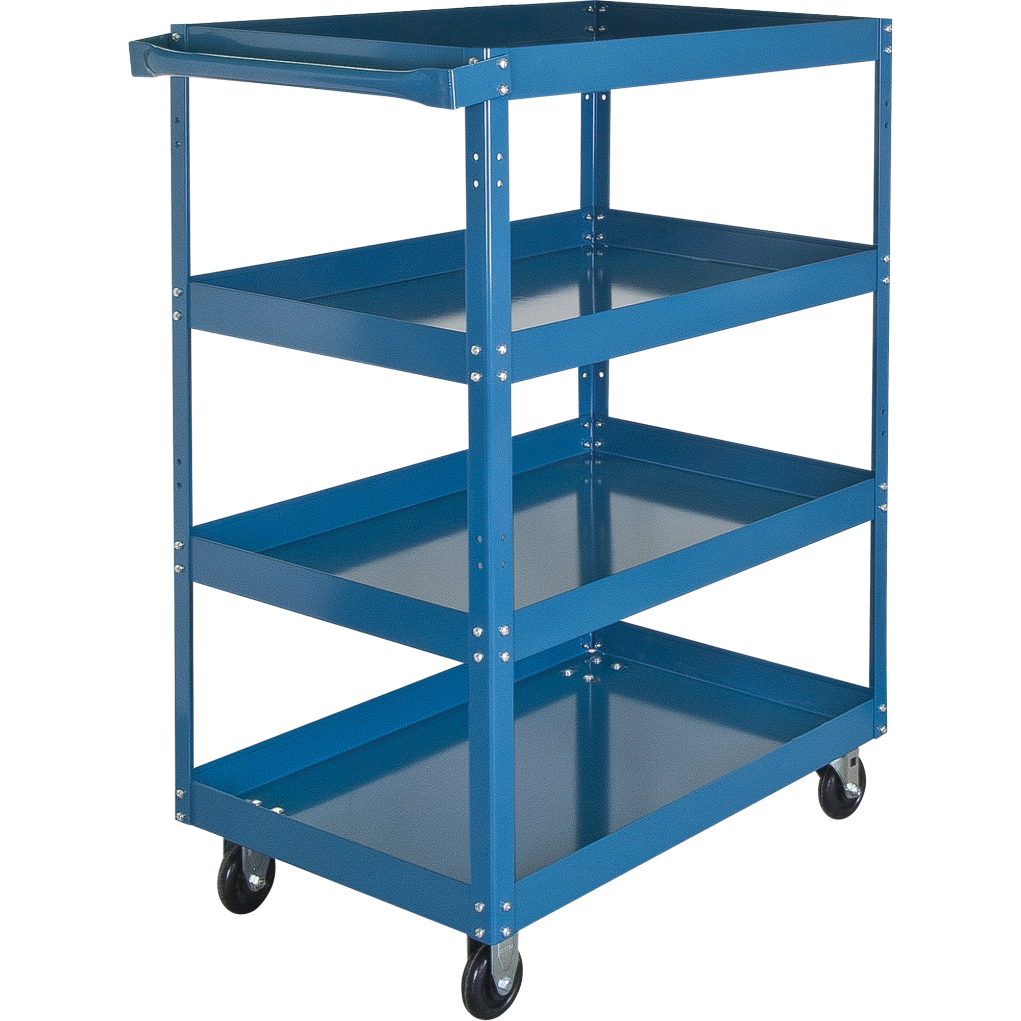 Chariots à tablette, 4 Tiers, 24" la x 48" h x 48" p, Capacité 900 lb