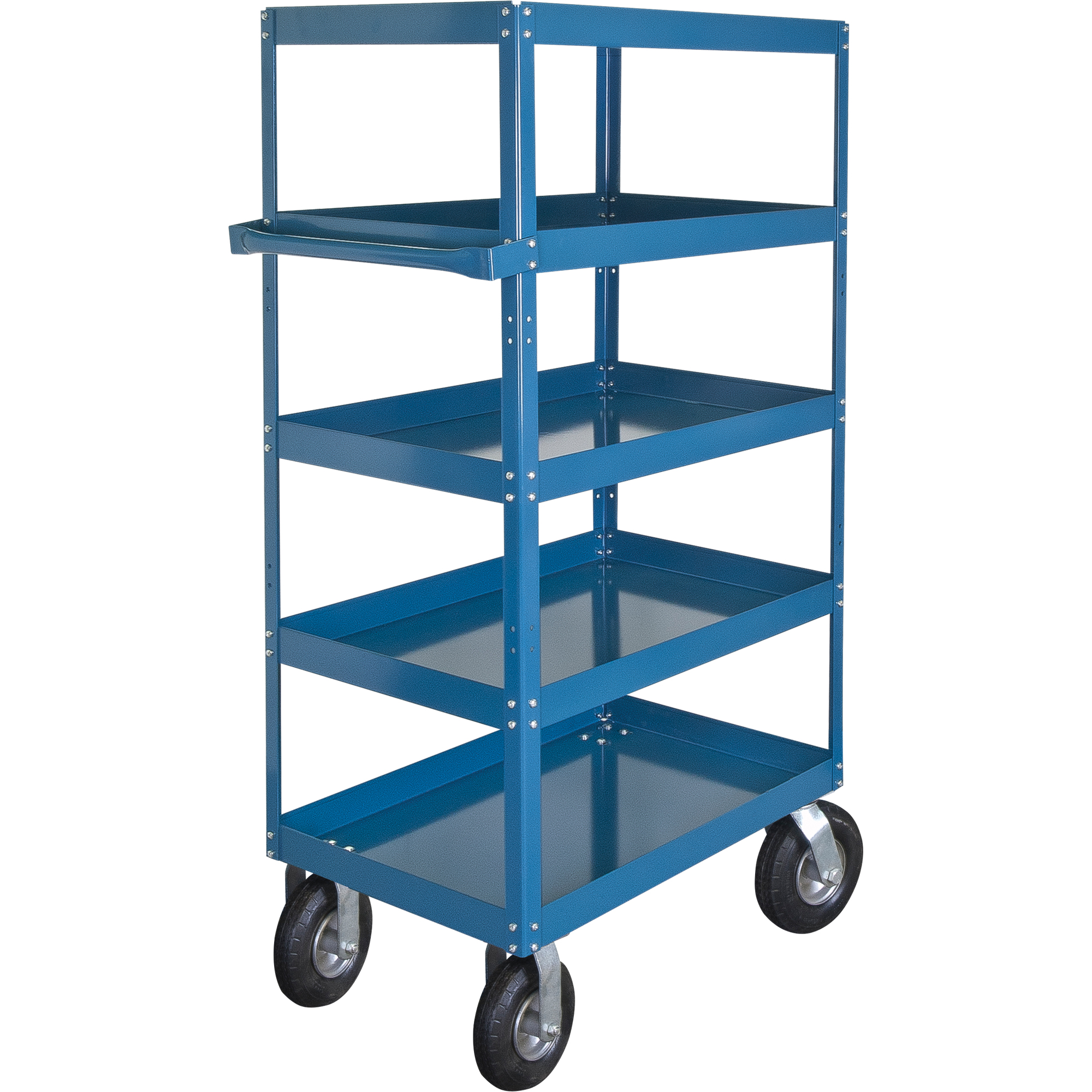 Chariots à tablette, 5 Tiers, 24" la x 65" h x 48" p, Capacité 900 lb