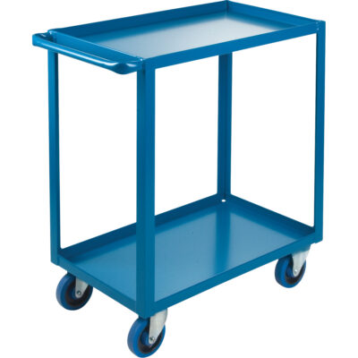Chariots à tablettes robustes, 2 Tiers, 18" la x 36" h x 33" p, Capacité 1200 lb