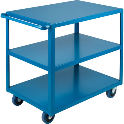 Chariots à tablettes robustes, 3 Tiers, 24" la x 36" h x 39" p, Capacité 1200 lb