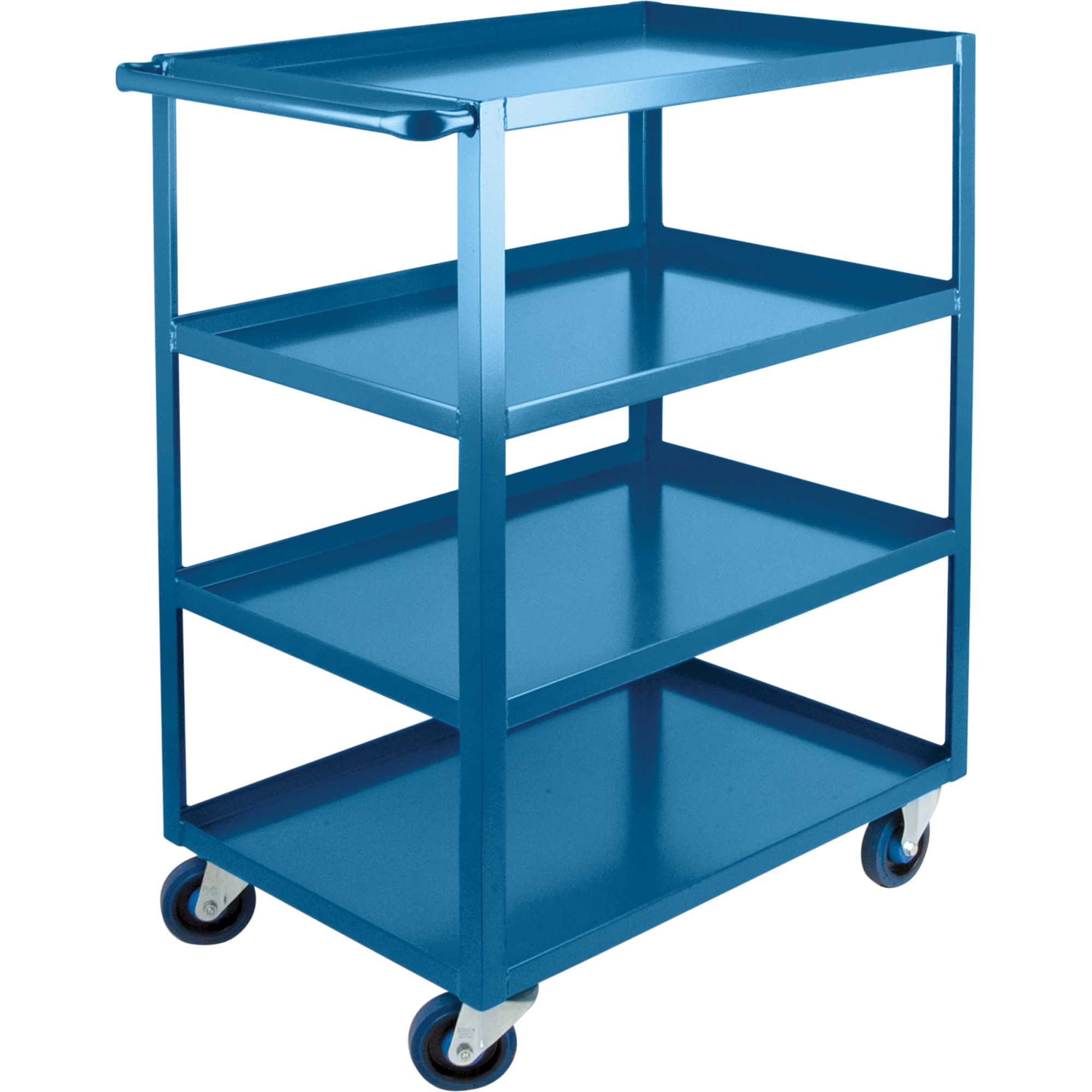 Chariots à tablettes robustes, 4 Tiers, 24" la x 48" h x 39" p, Capacité 1200 lb