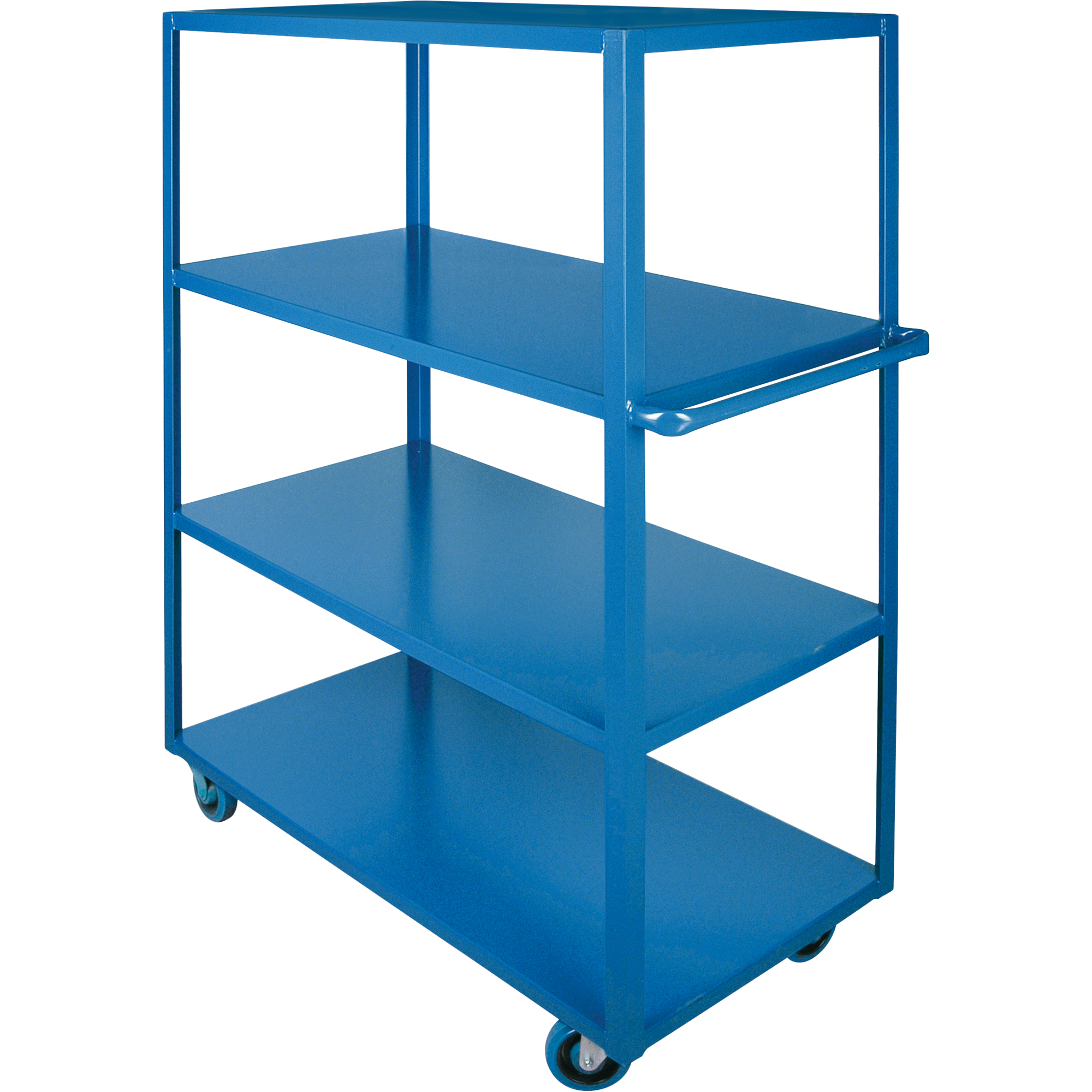Chariots à tablettes robustes, 4 Tiers, 24" la x 61" h x 48" p, Capacité 1200 lb