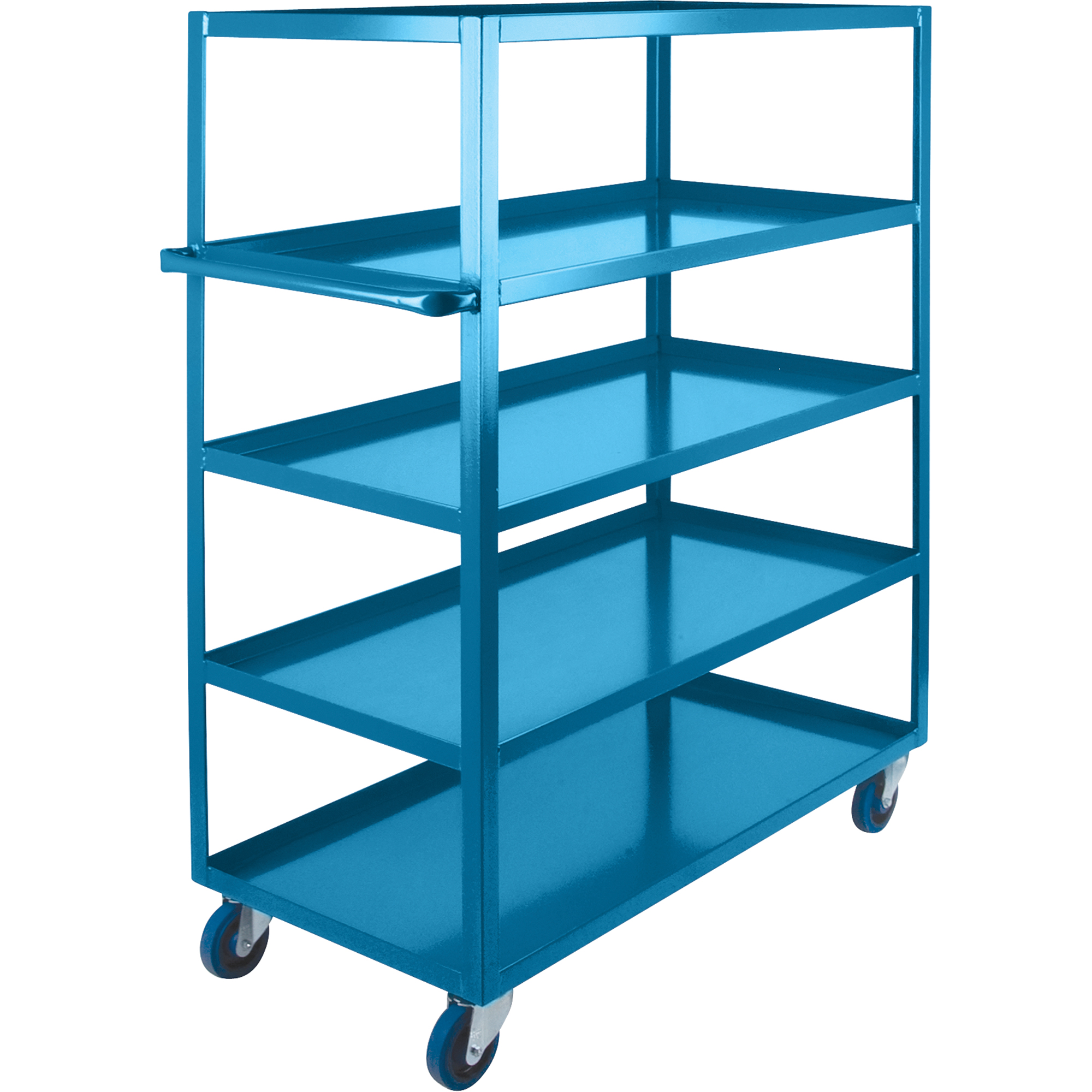 Chariots à tablettes robustes, 5 Tiers, 24" la x 61" h x 51" p, Capacité 1200 lb
