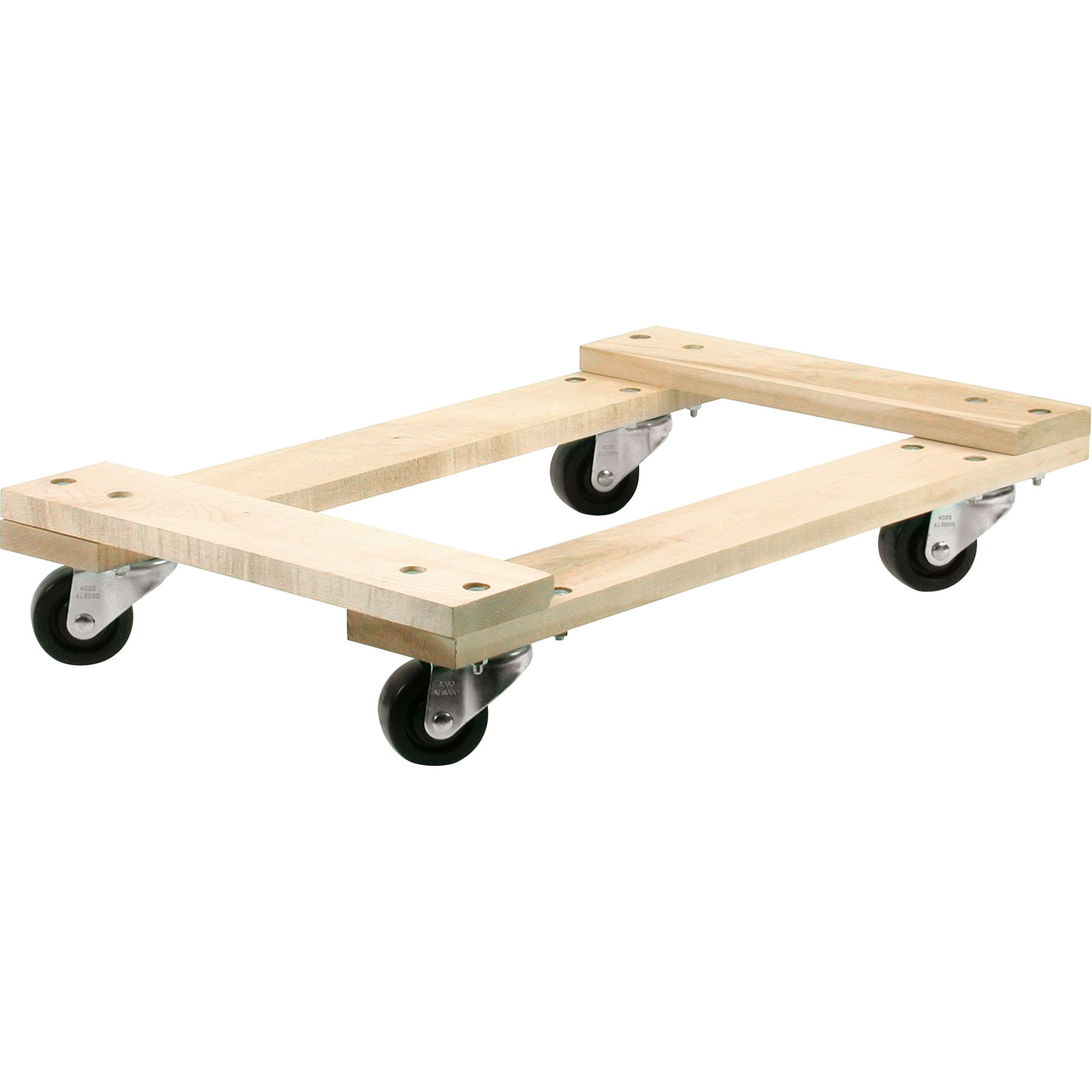 Chariots en bois franc - usage moyen, Roues en Polyoléfine, Capacité de 900 lb, 18" la x 24" p x 7" h