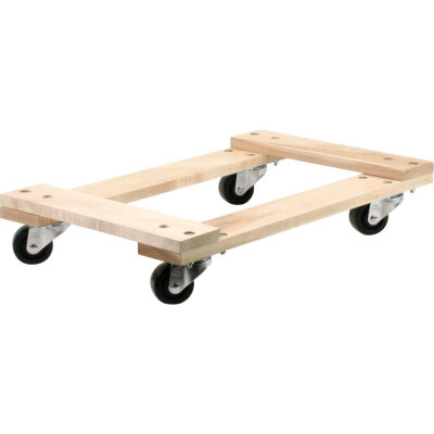 Chariots en Bois Franc - usage moyen, Roues en Polyoléfine, Capacité de 900 lb, 18" la x 30" p x 7" h