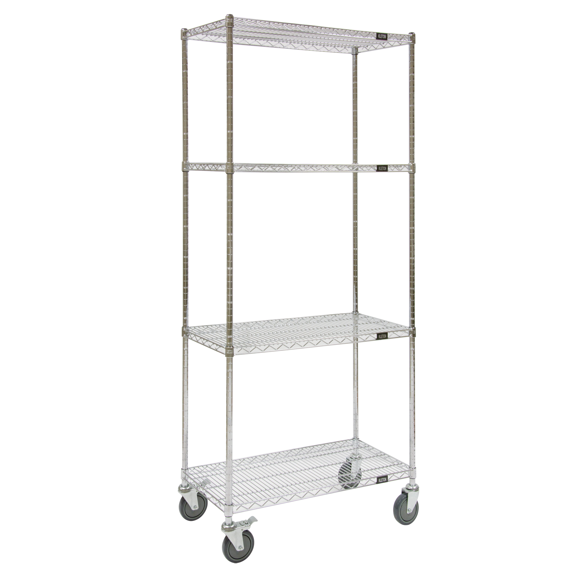 Chariots en treillis métallique, Chromé, 48" x 69" x 24", Capacité 800 lb