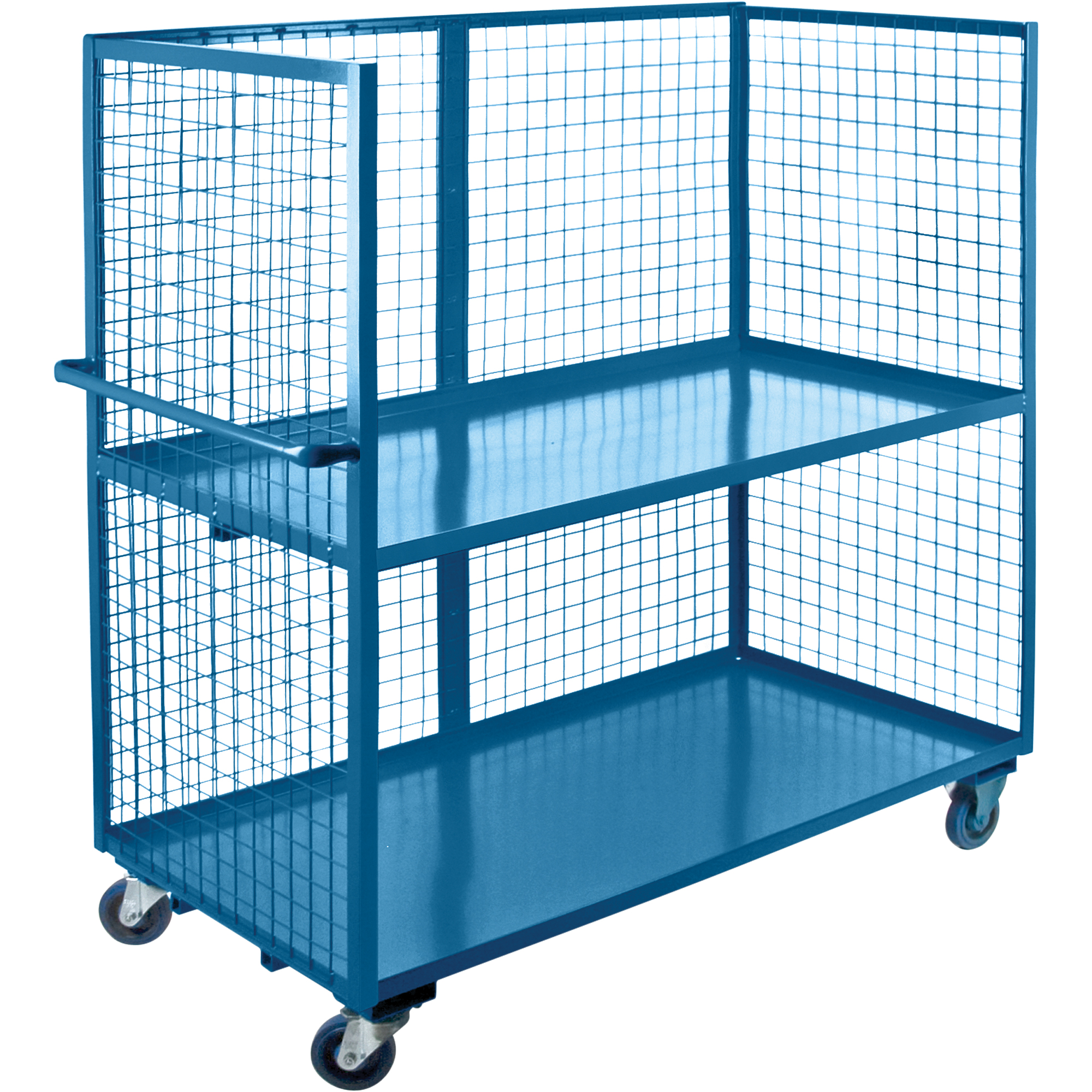 Chariots grillagés, Acier, 30" x 63" x 51", Capacité 1200 lb