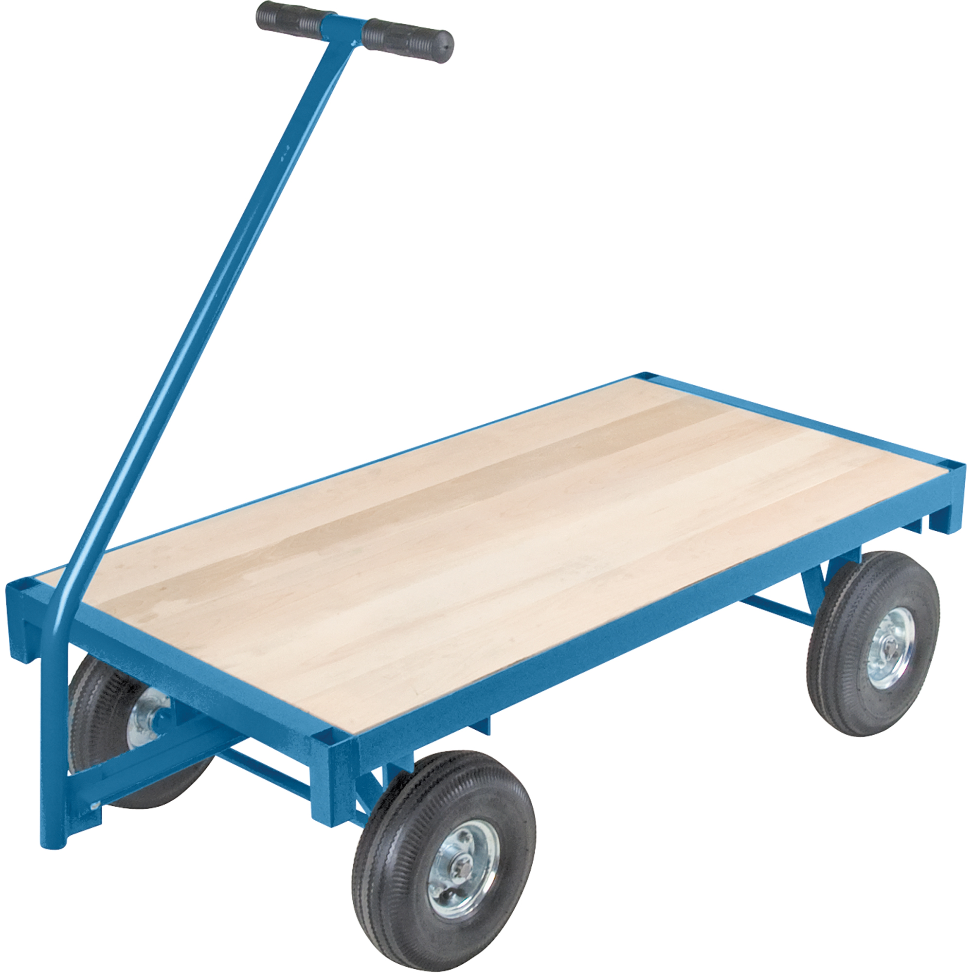 Chariots wagon ergonomiques à plateforme, 24" la x 48" lo, 45" Poignée, 1000 lb Capacité, 10" Dia. de roue, Pneumatique Roues