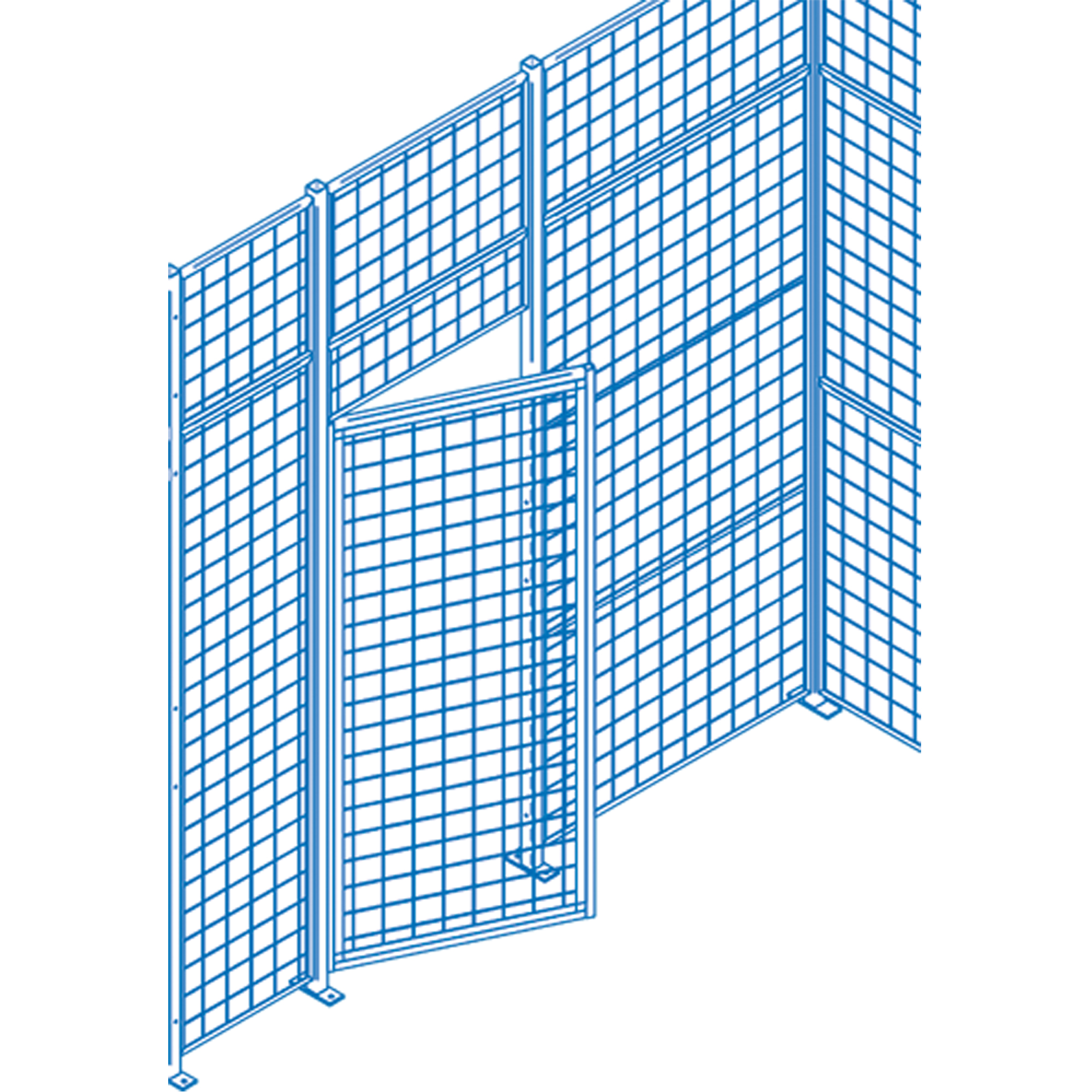 Composantes pour partitions & cloisons grillagées - Portes battantes, 3' la x 7' h