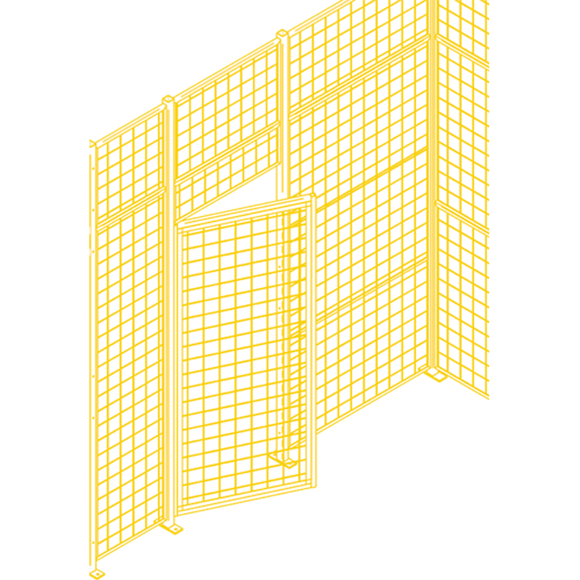 Composantes pour partitions & cloisons grillagées - Portes battantes, 3' la x 7' h
