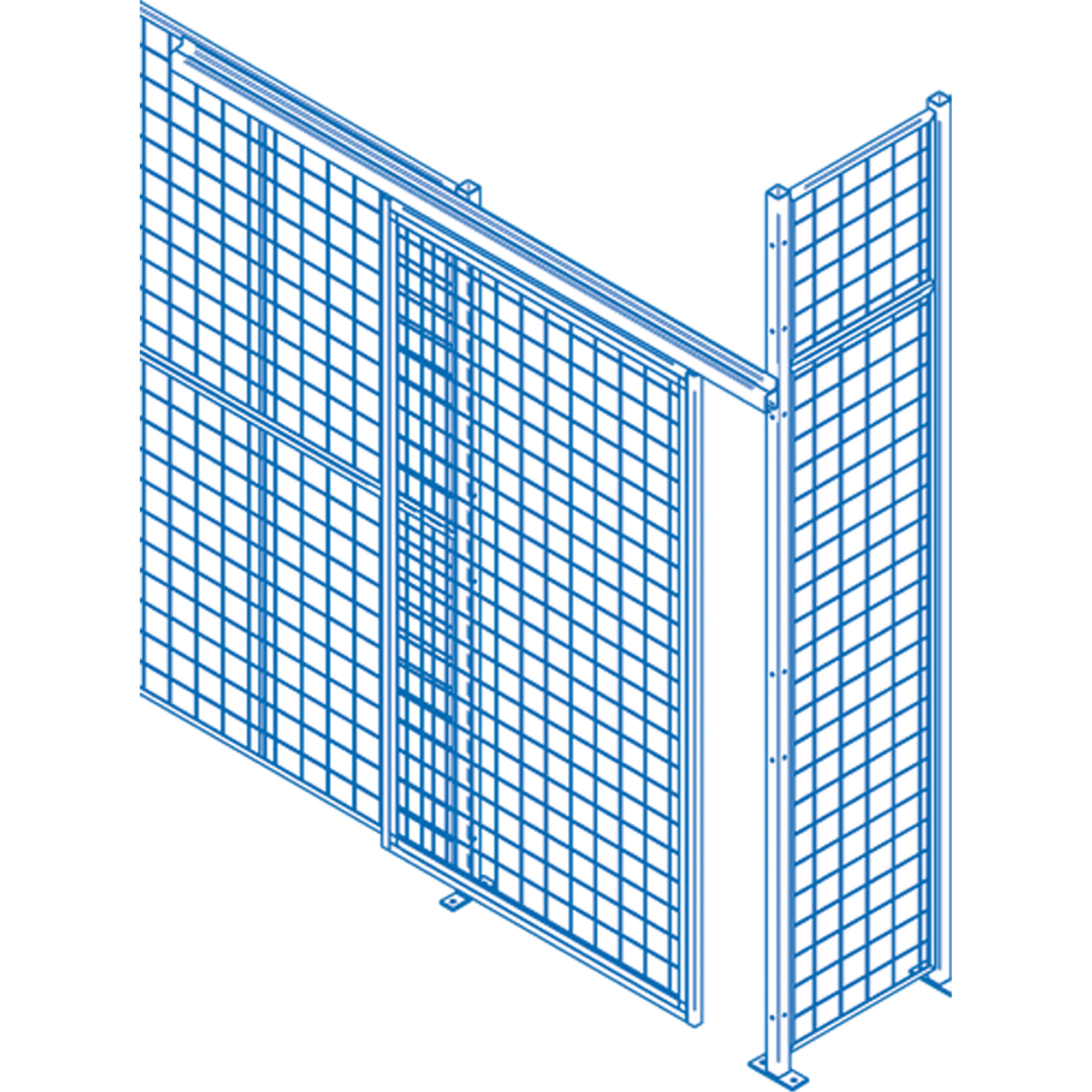 Composantes pour partitions & cloisons grillagées - Portes coulissantes, 4' la x 8' h