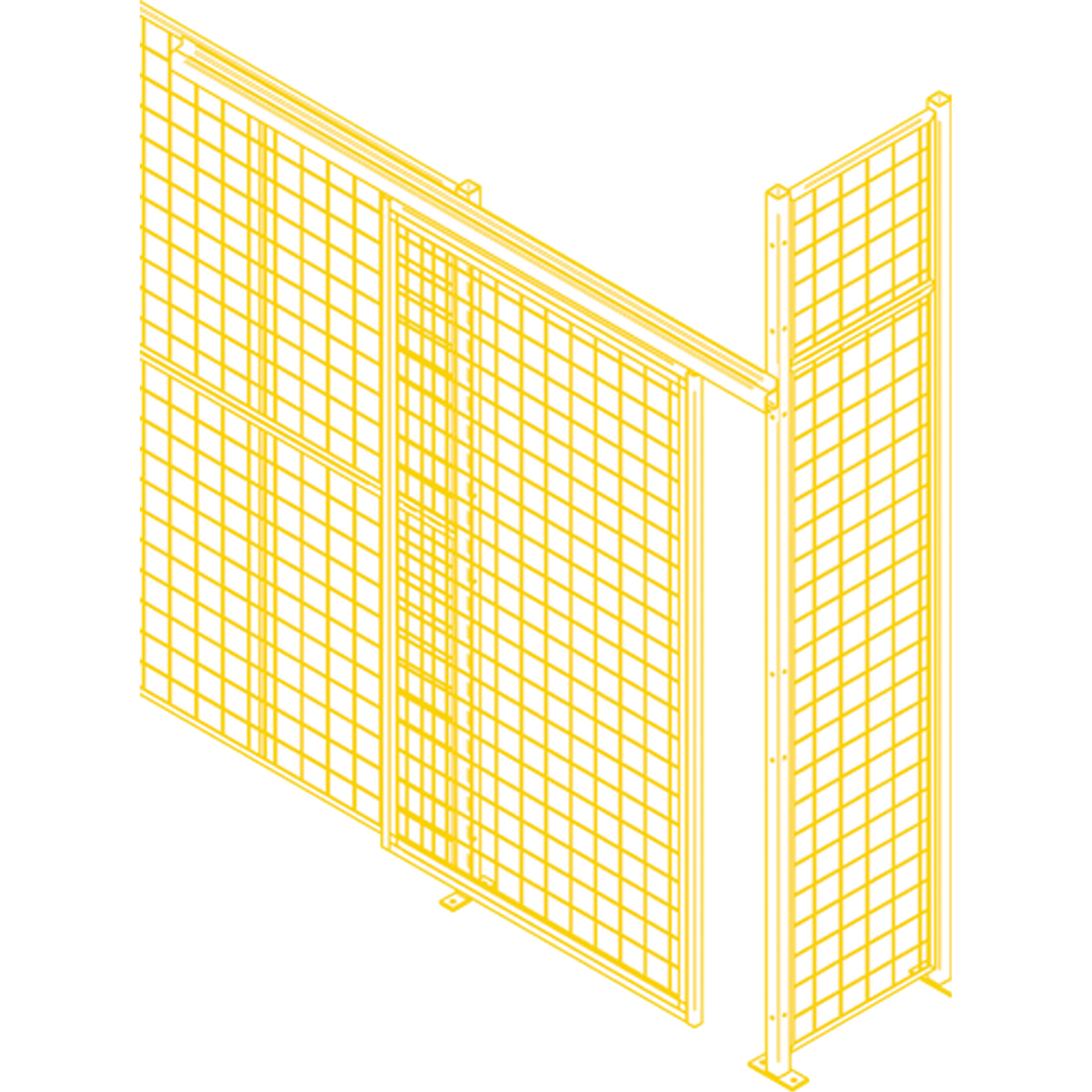 Composantes pour partitions & cloisons grillagées - Portes coulissantes, 4' la x 8' h