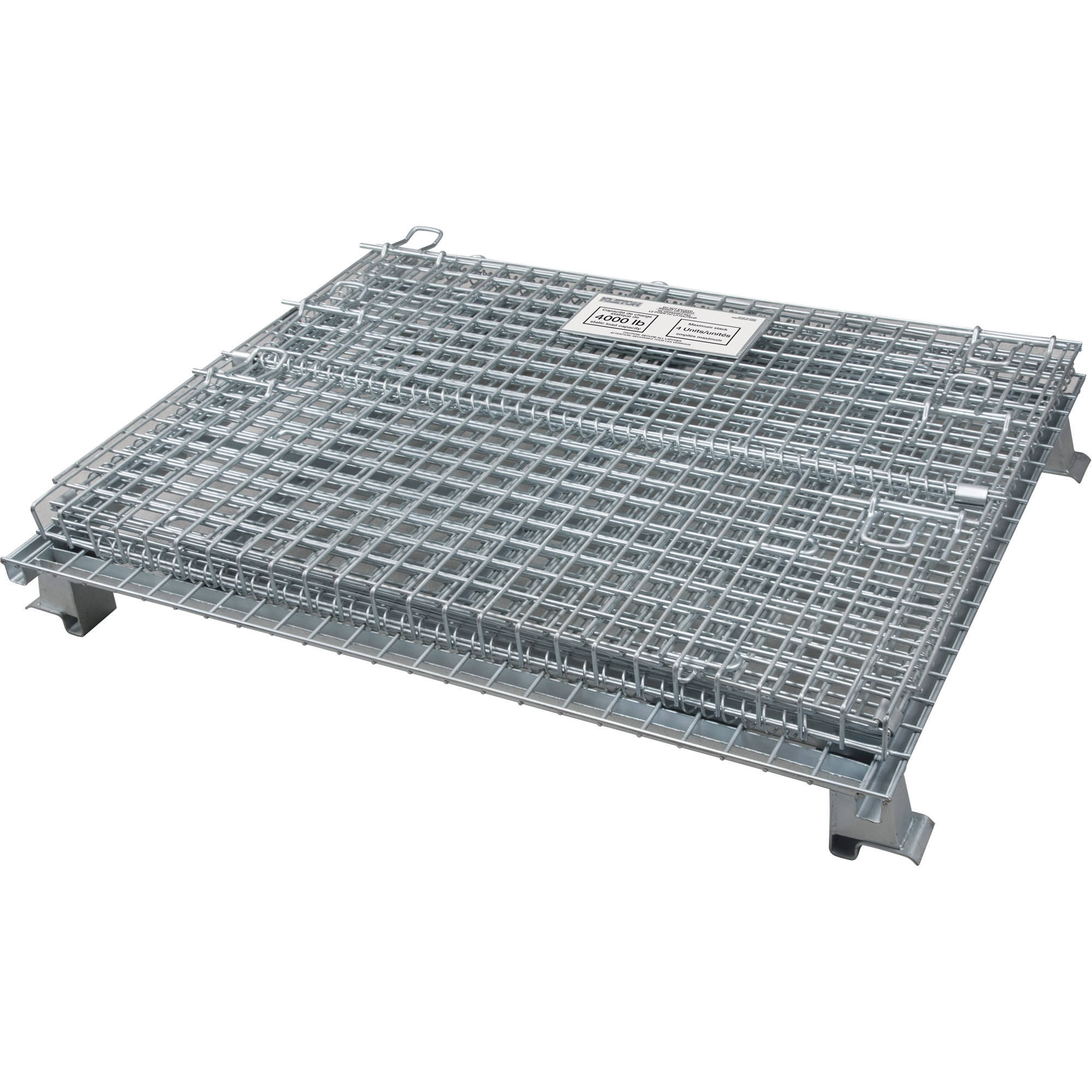Conteneur repliable en métal grillagé, 40" la x 48" p x 42" h, Capacité de 4000 lb – Image 2