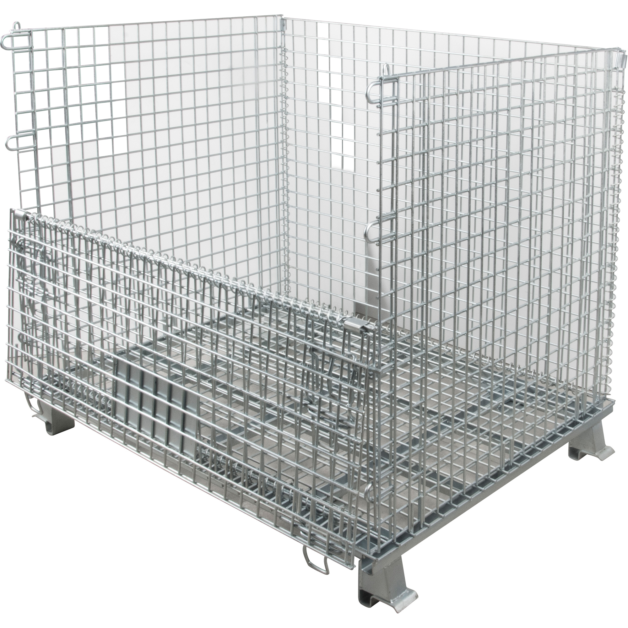 Conteneur repliable en métal grillagé, 40" la x 48" p x 42" h, Capacité de 4000 lb – Image 3