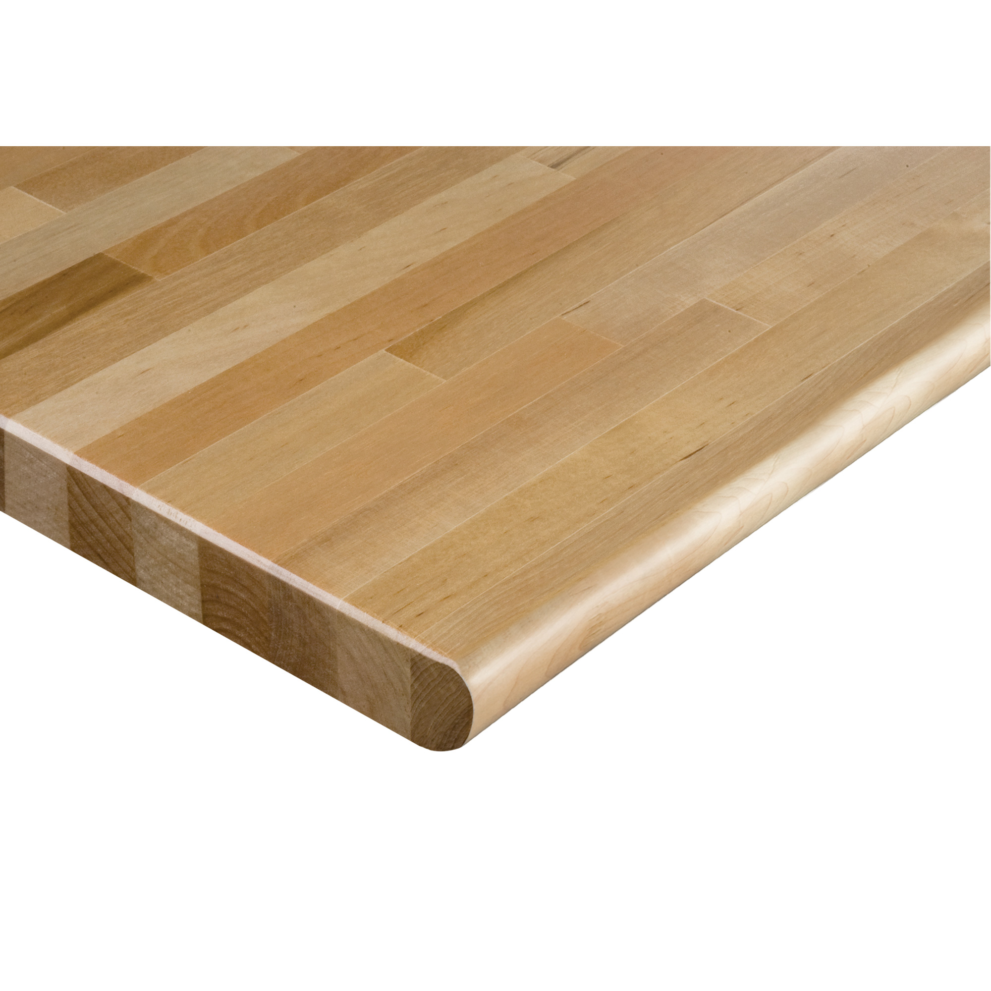 Dessus d'établi en bois dur, 48" la x 24" p, Bordure Arrondi, Épaisseur 1-1/4"