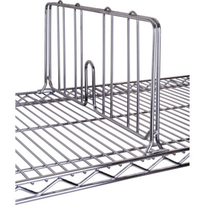 Diviseur pour étagère en treillis chromaté